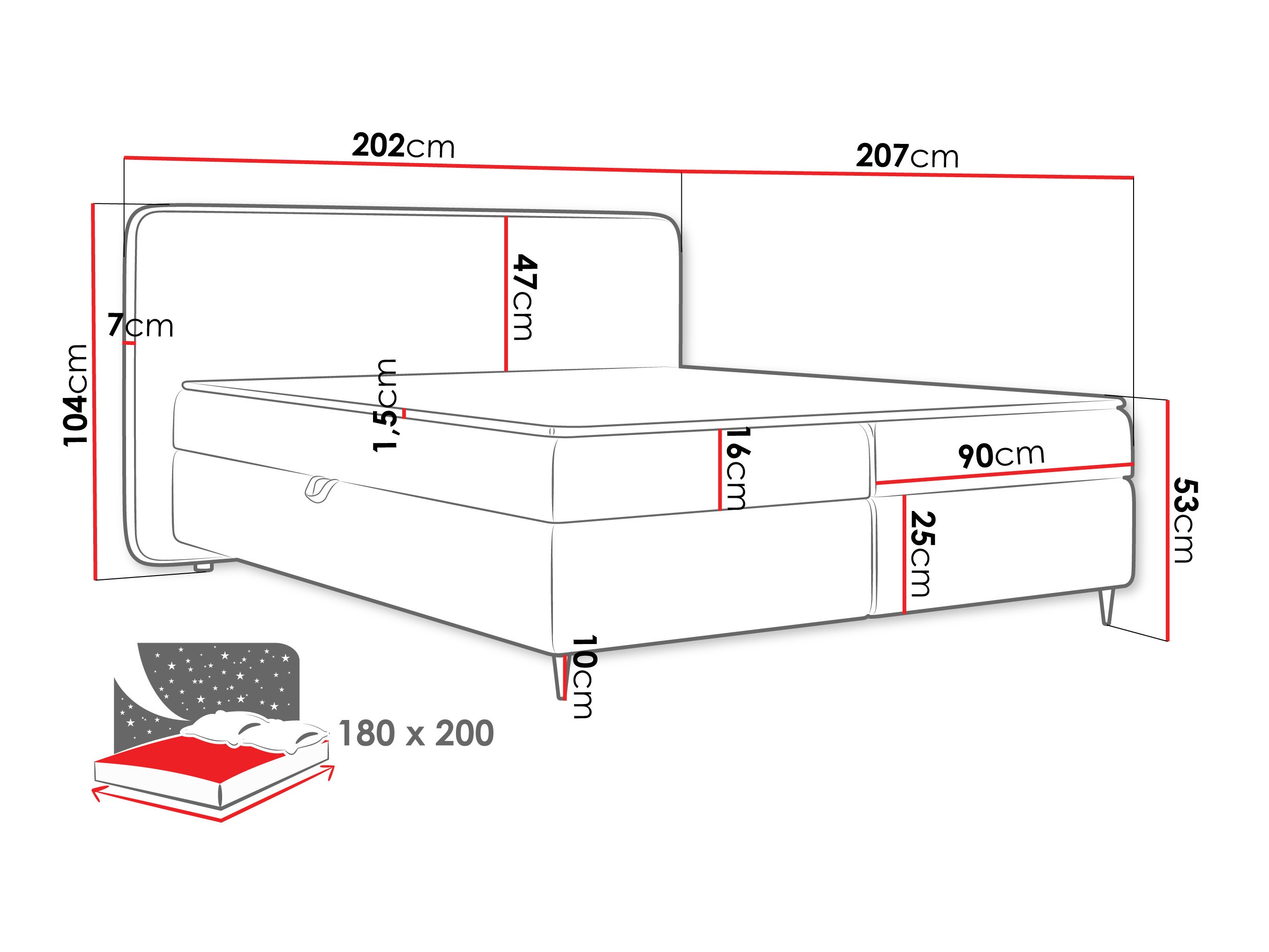 Lit boxspring Stonecrest 108 (Taro 05)