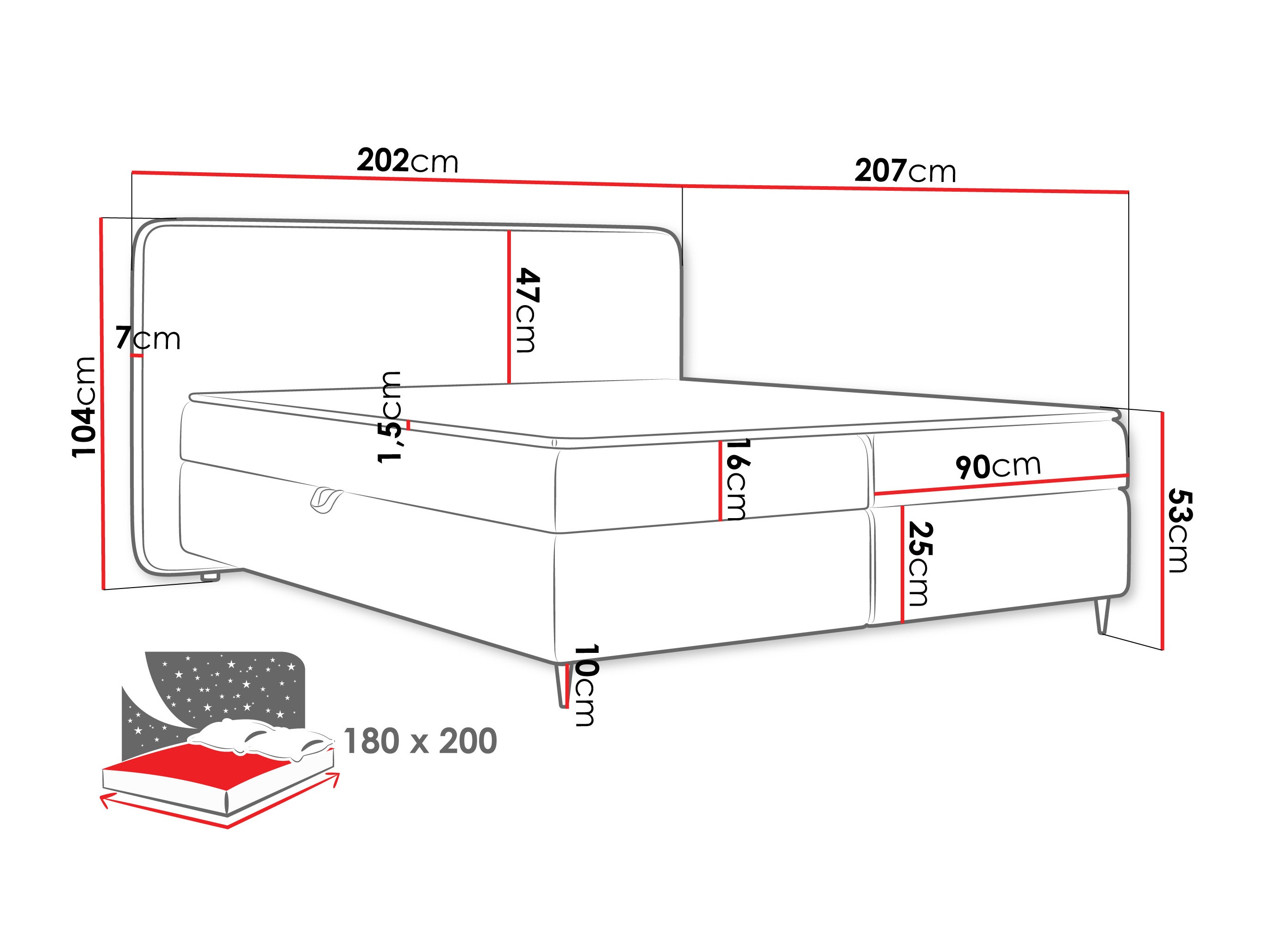 Lit boxspring Stonecrest 108 (Taro 98)