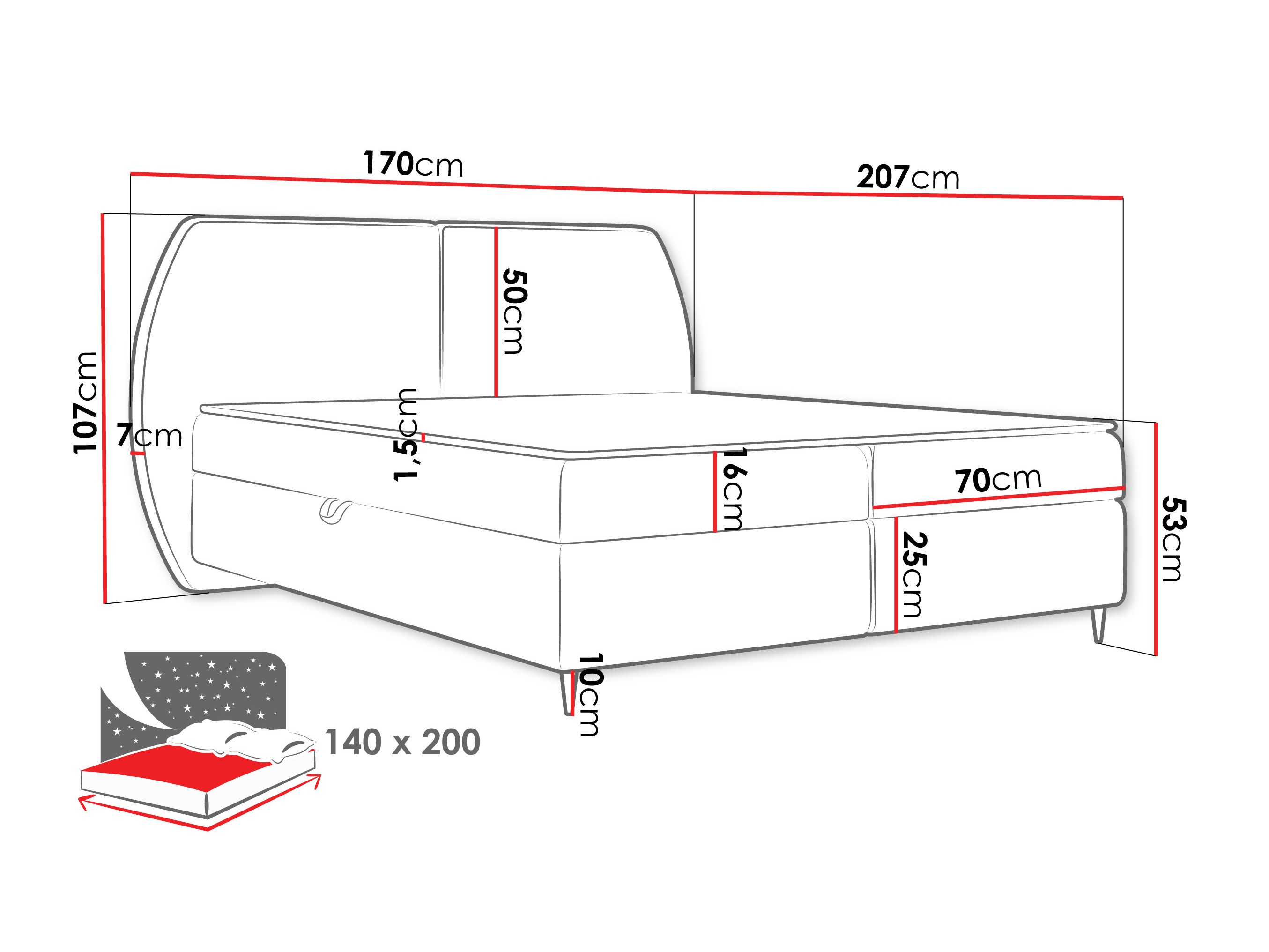 Lit boxspring Stonecrest 110 (Wave 01)