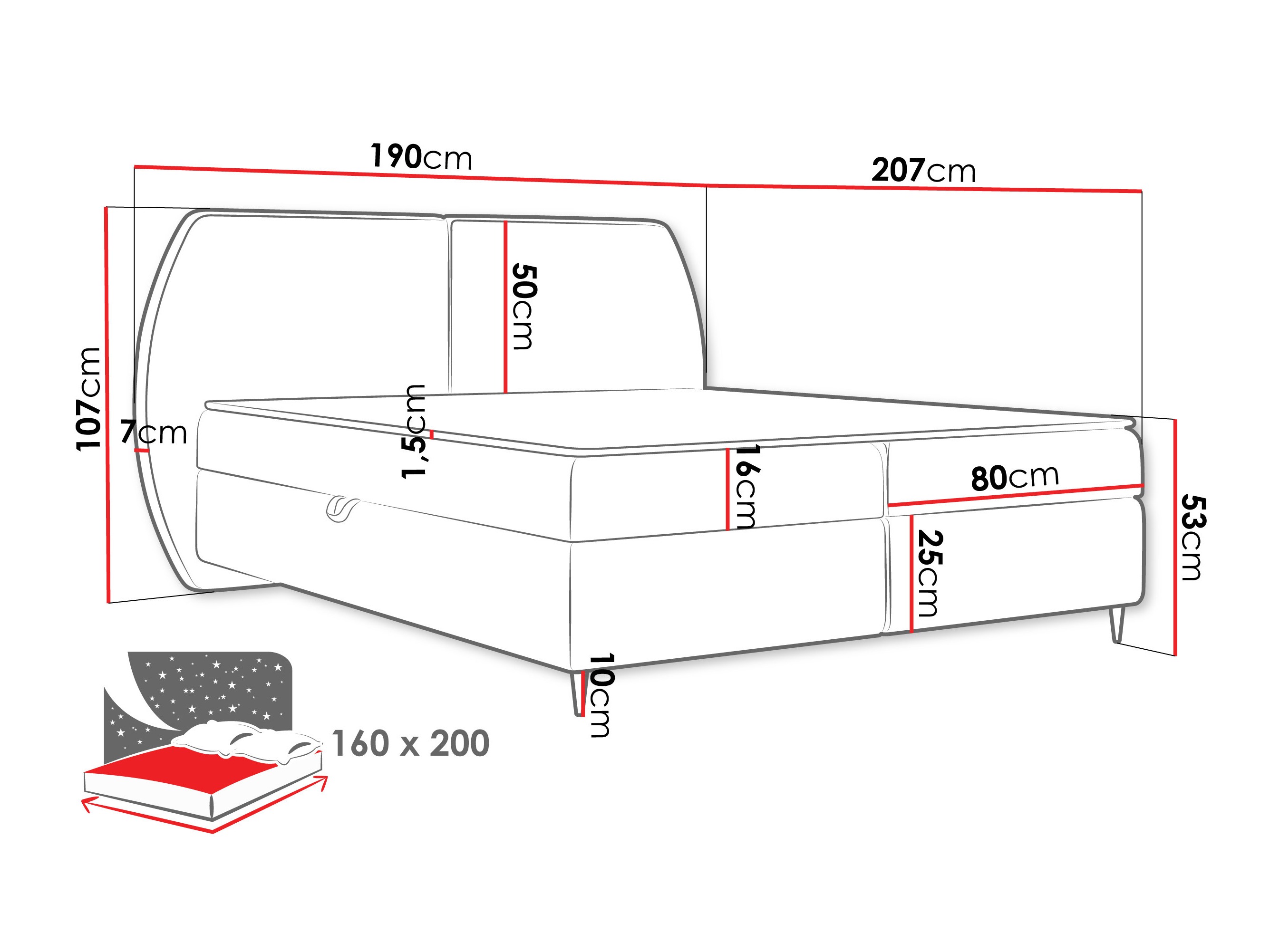 Lit boxspring Stonecrest 110 (Wave 02)