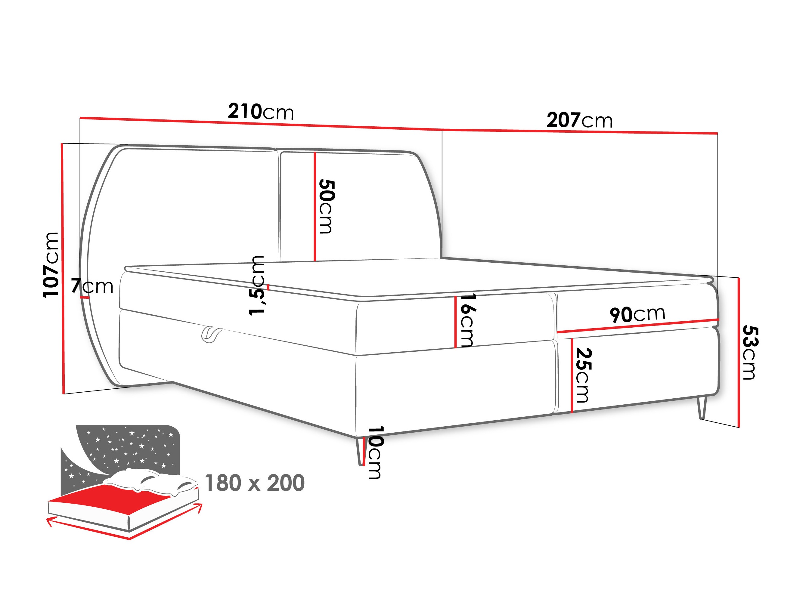 Lit boxspring Stonecrest 110 (Wave 04)