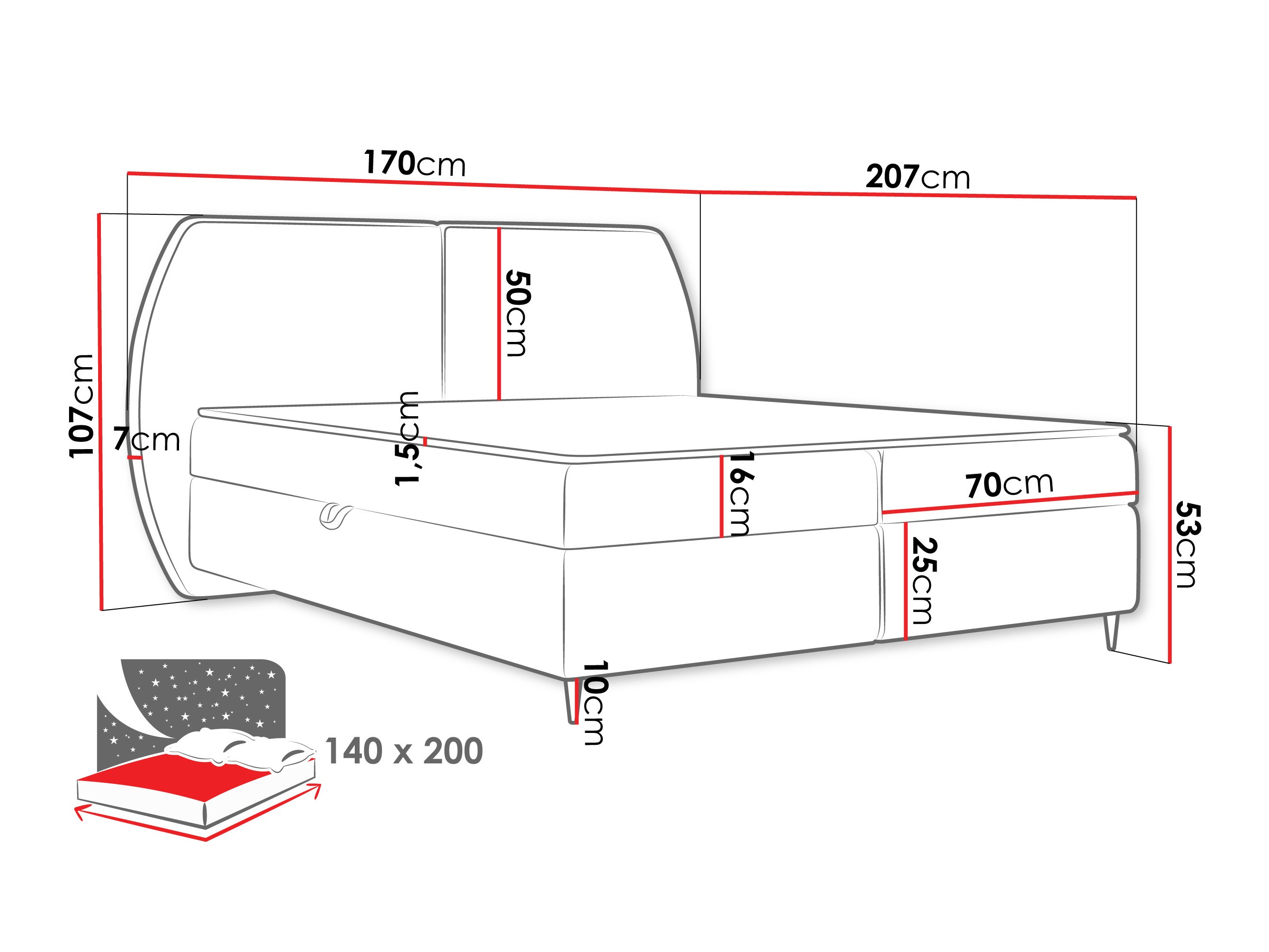 Lit boxspring Stonecrest 110 (Wave 05)