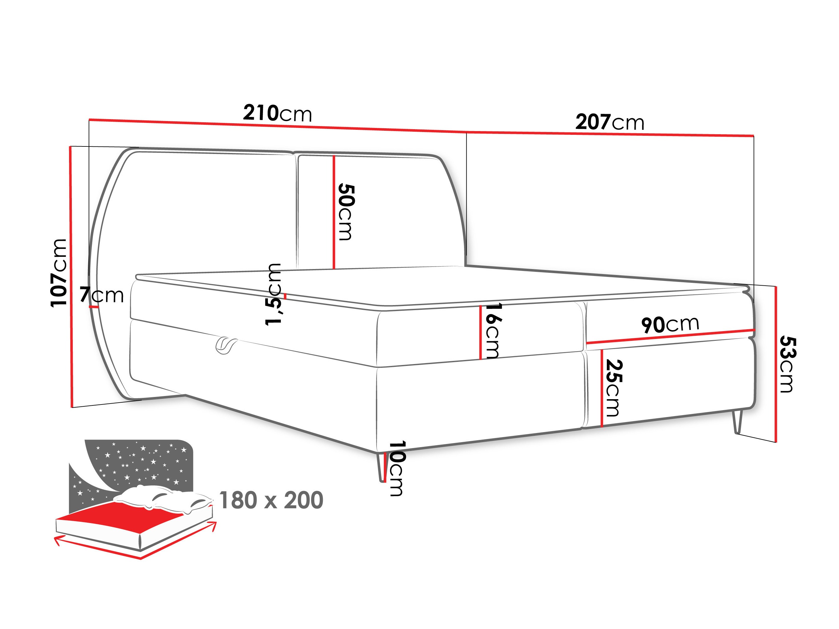 Lit boxspring Stonecrest 110 (Wave 05)