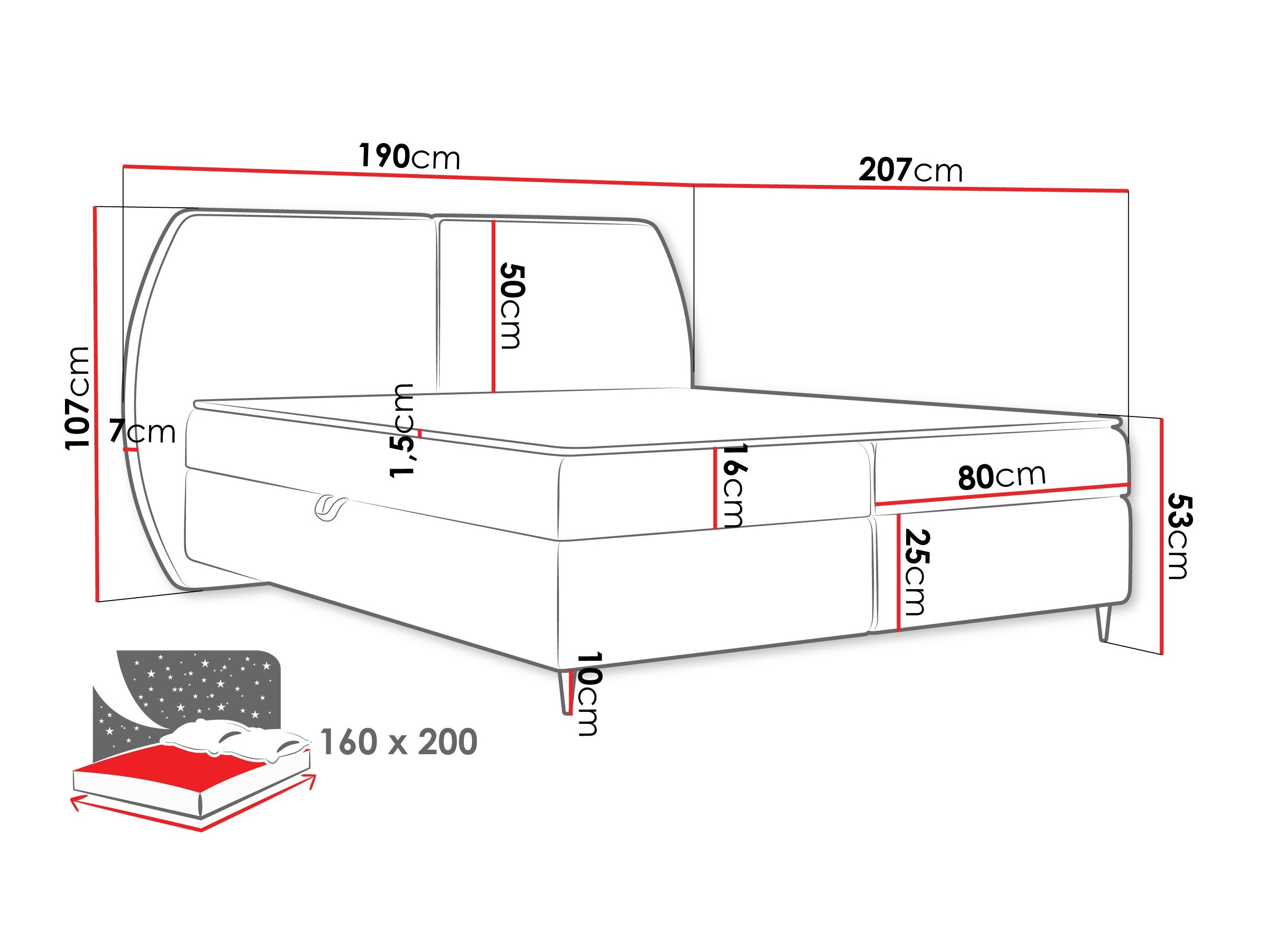 Lit boxspring Stonecrest 110 (Wave 09)