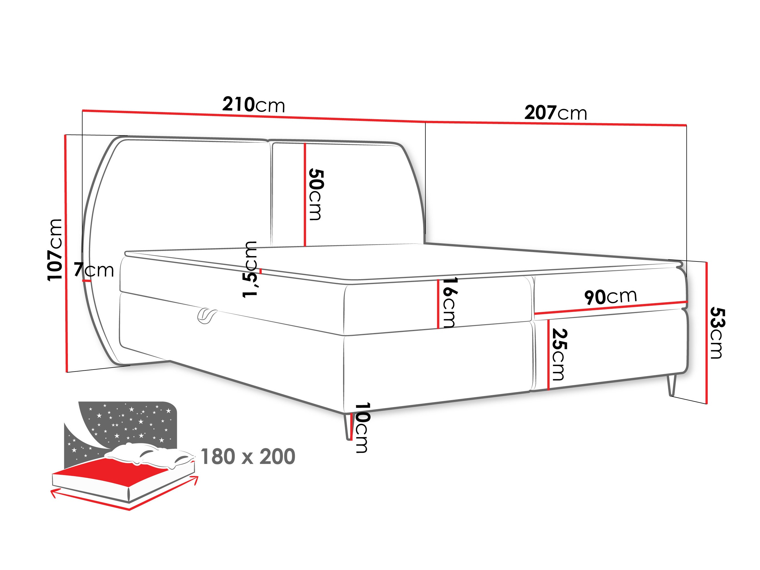 Lit boxspring Stonecrest 110 (Wave 09)
