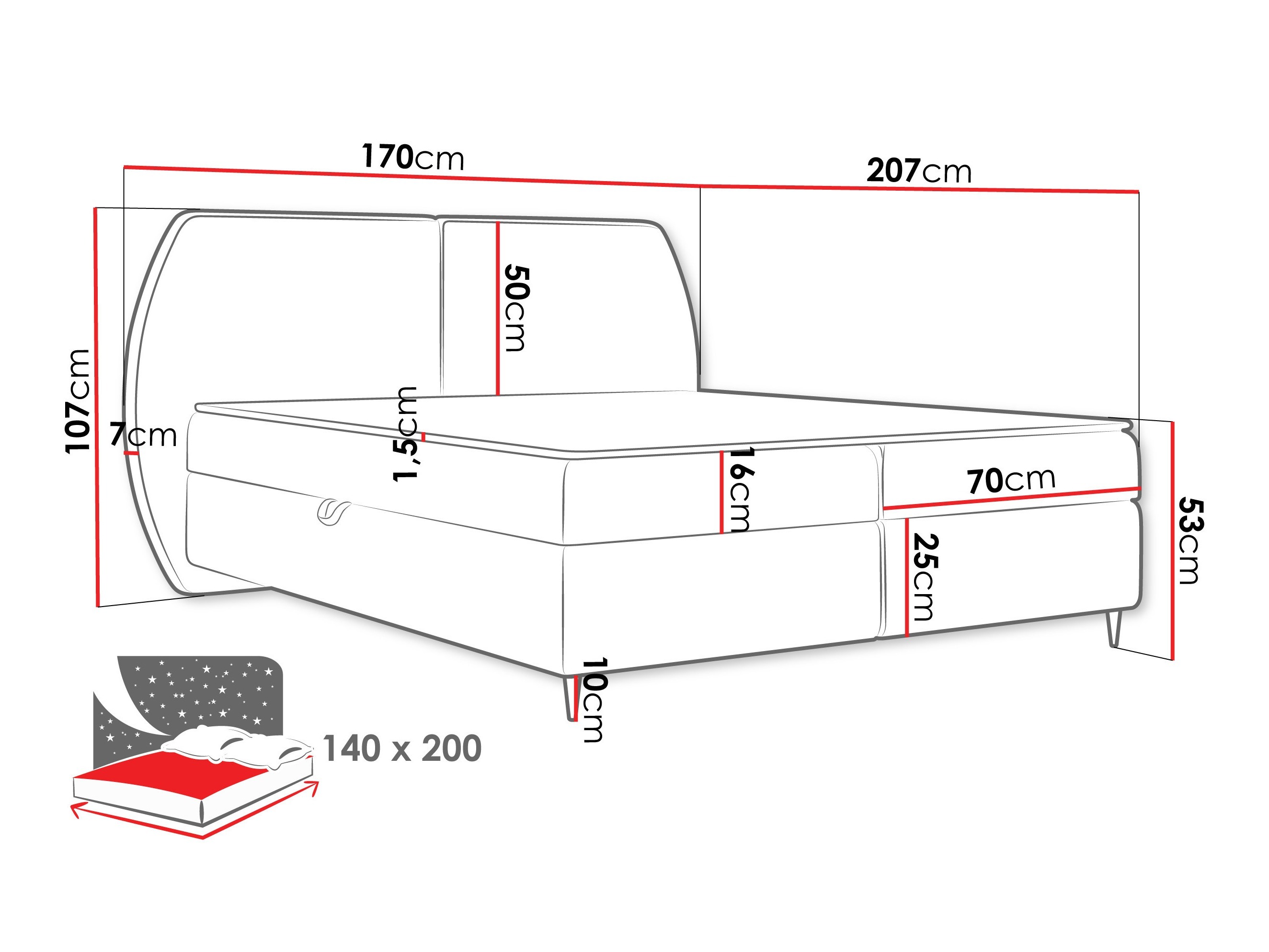 Lit boxspring Stonecrest 110 (Wave 15)