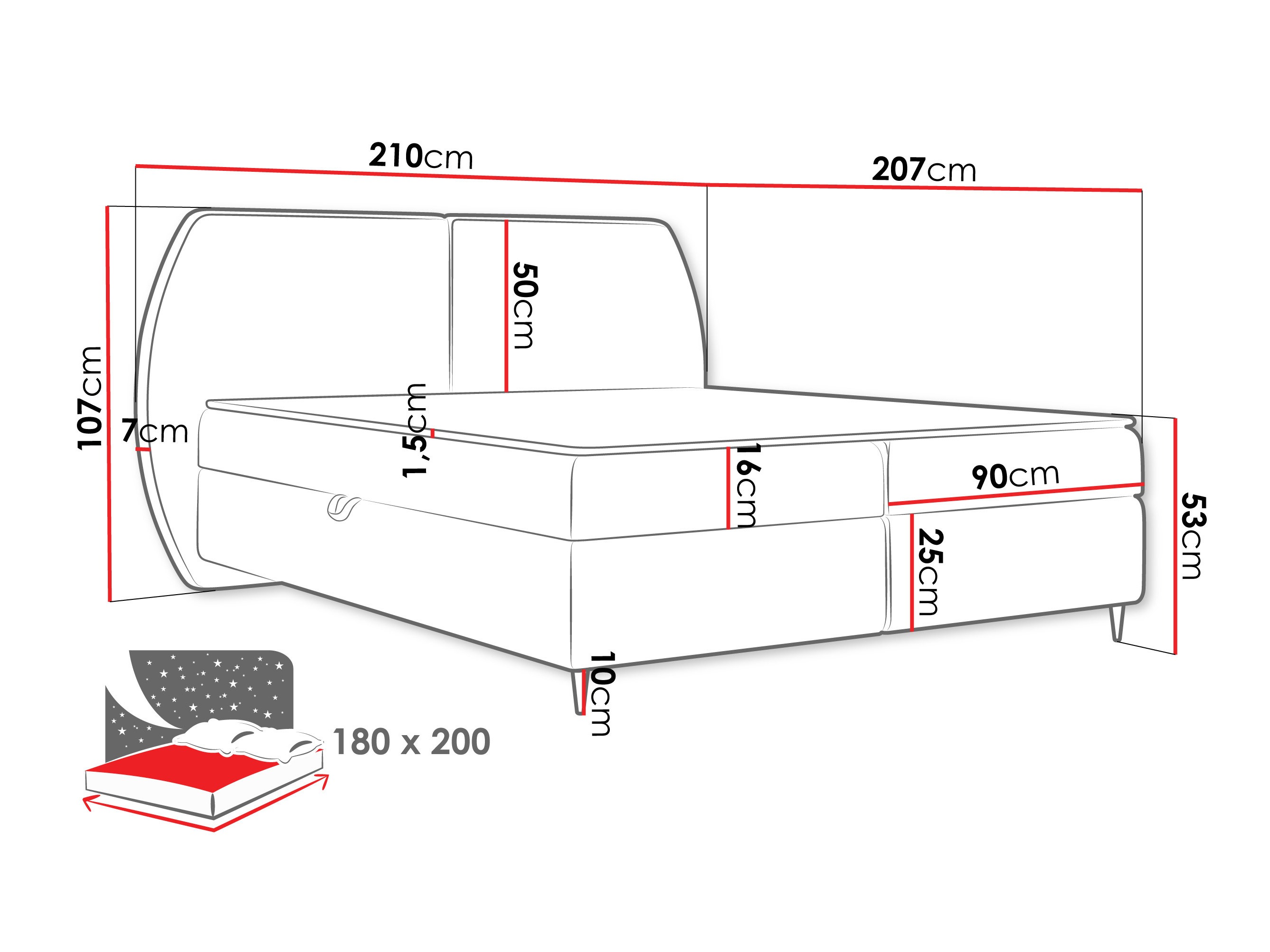 Lit boxspring Stonecrest 110 (Wave 15)