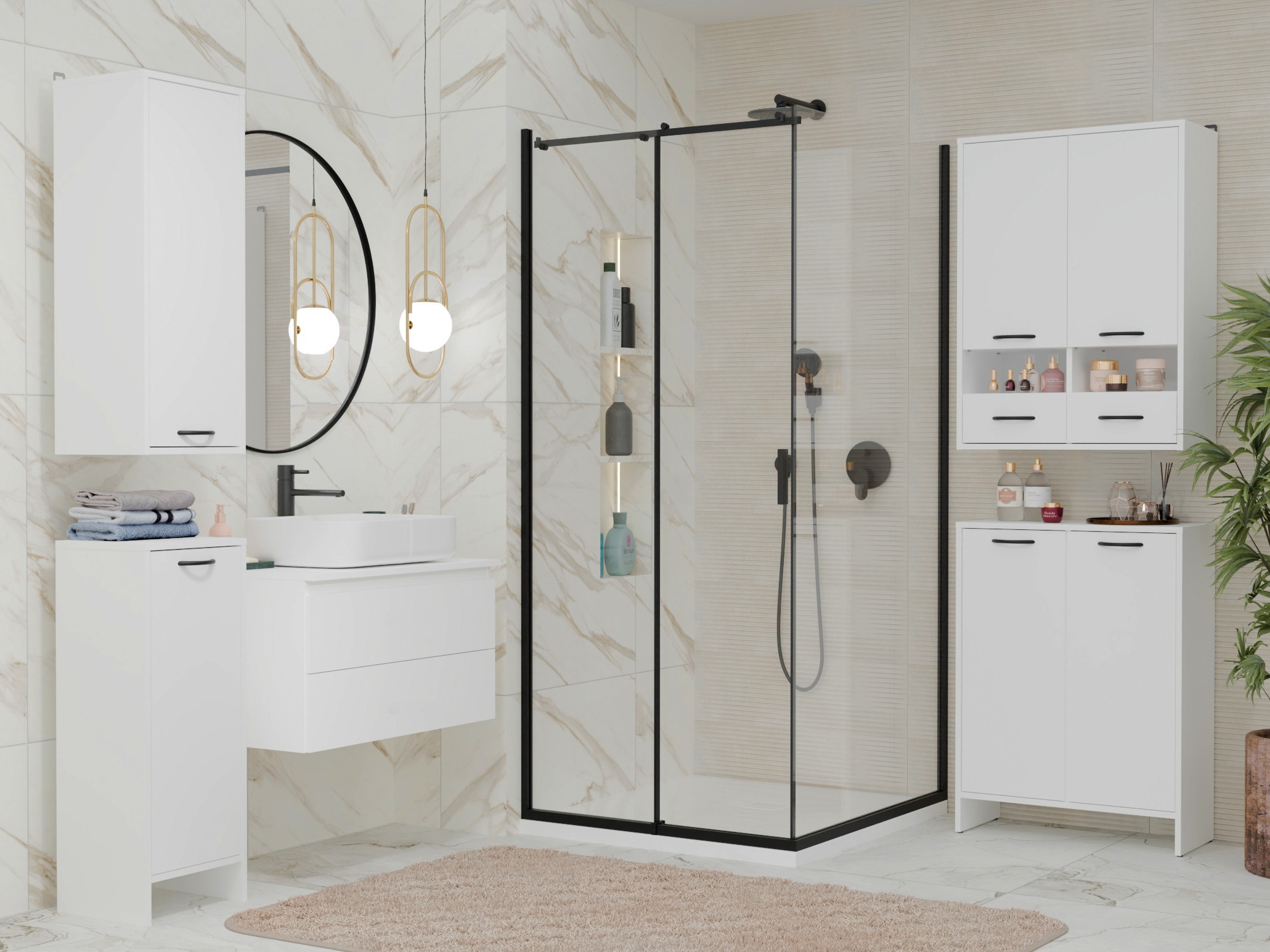 Armoire de bain indépendante Servou 111 (Blanc)