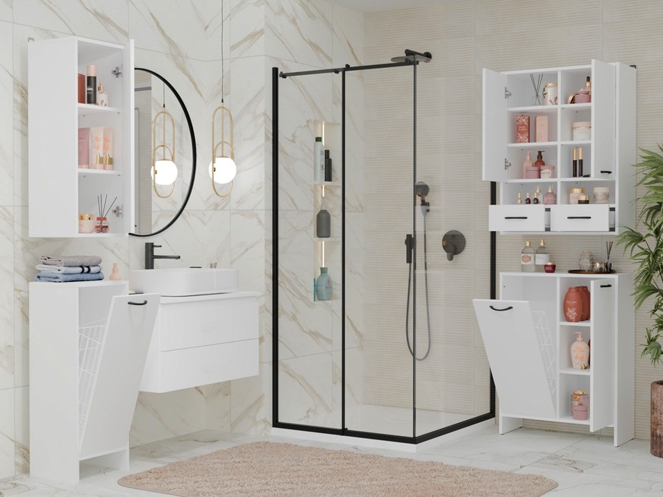 Armoire de salle de bain murale Servou 117 (Blanc)