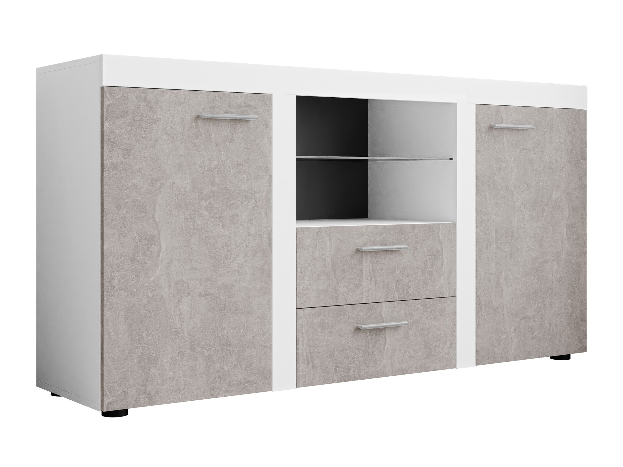 Commode Univio (Blanc + Béton)