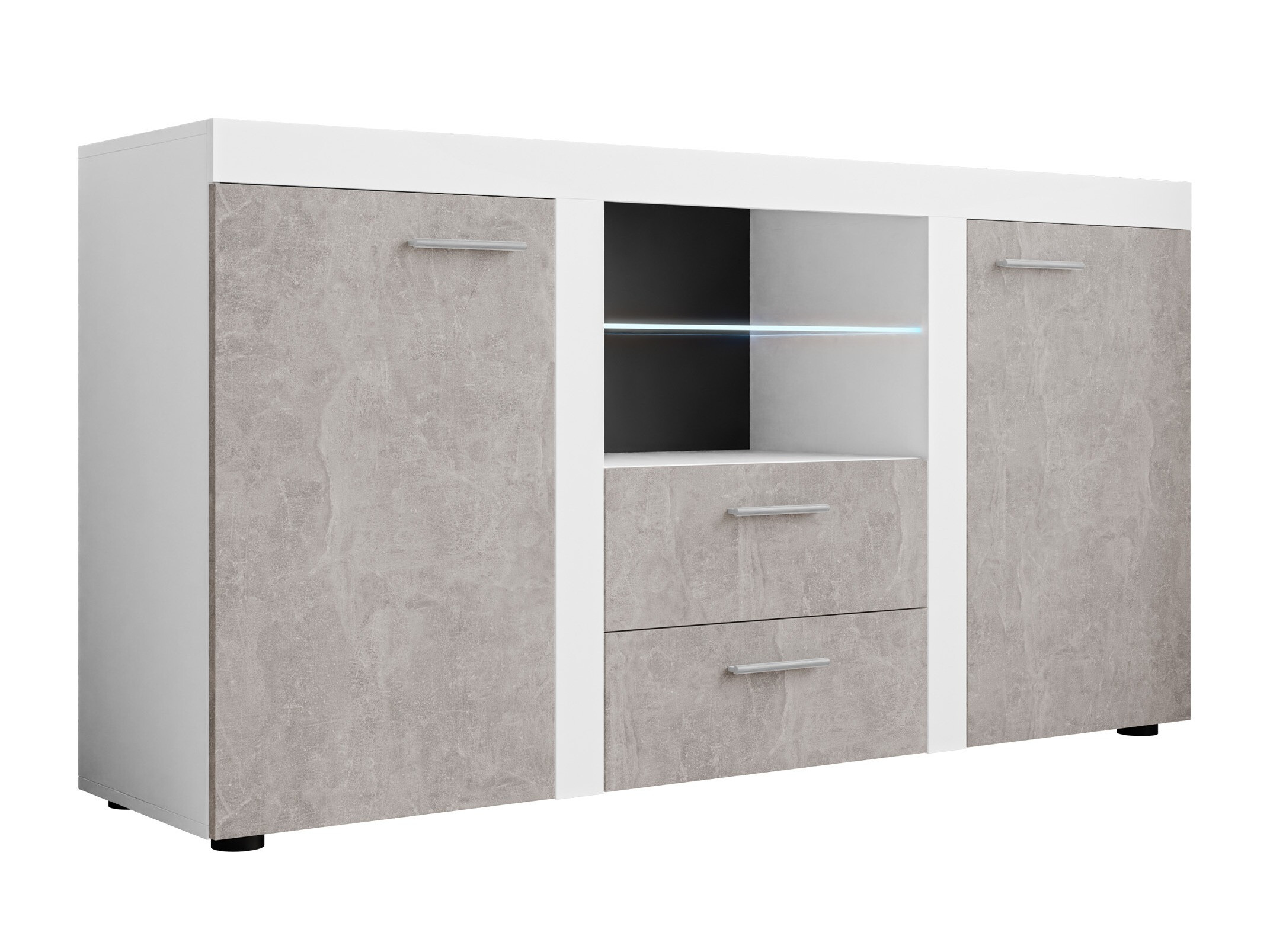 Commode Univio (Blanc + Béton)