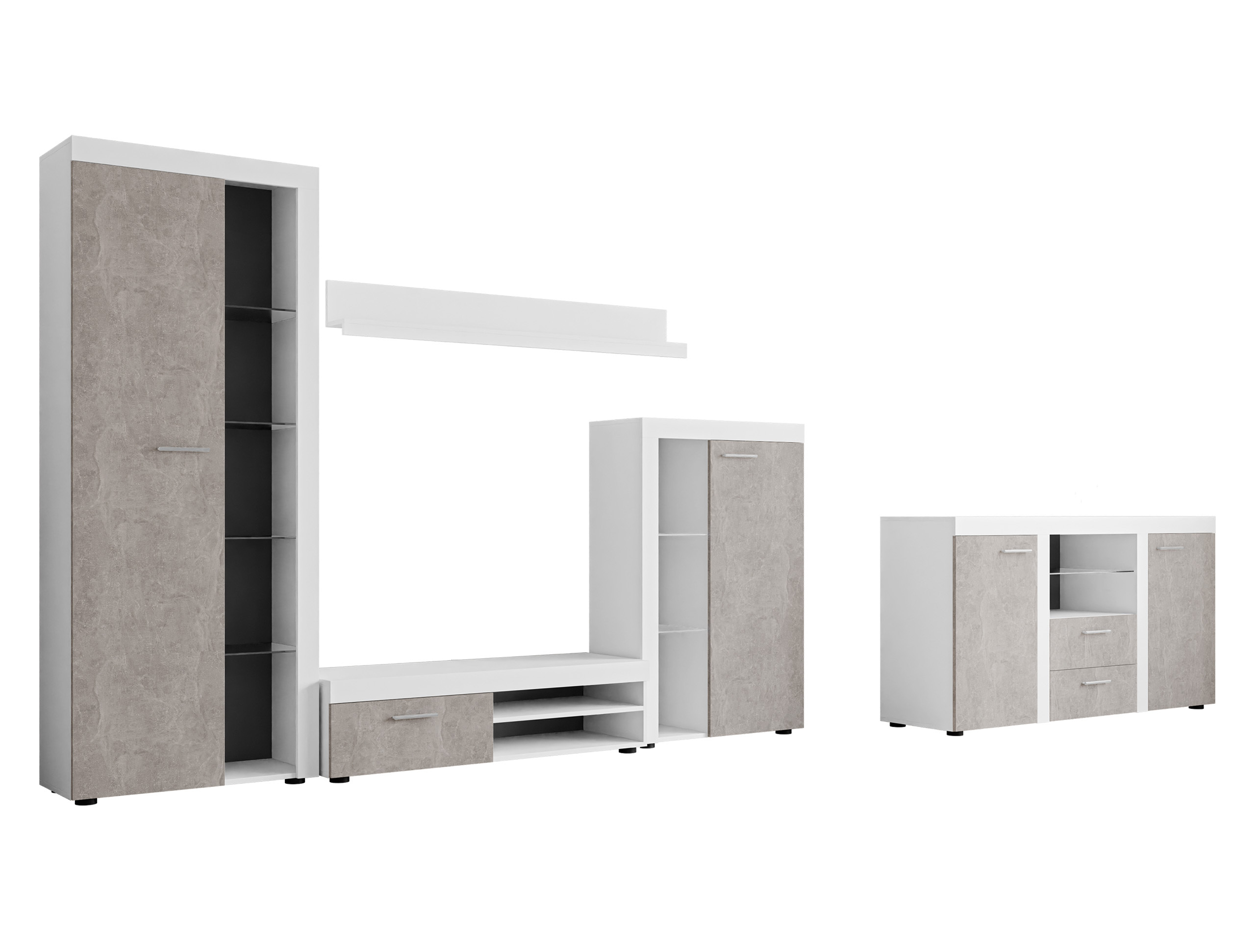 Ensemble de salon Tucson 106 (Blanc + Béton)