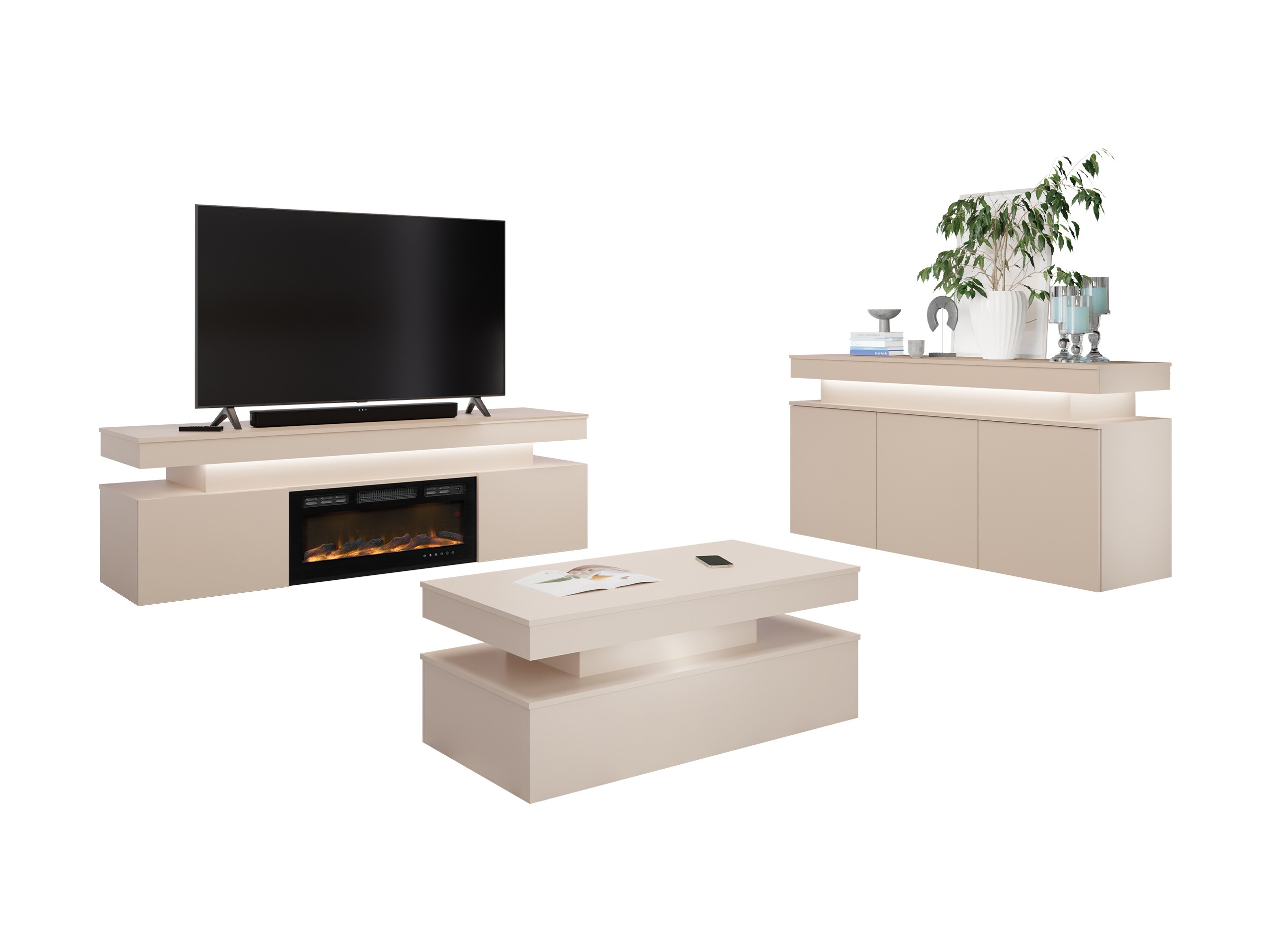 Ensemble de salon Monfero 106 (Brun clair)