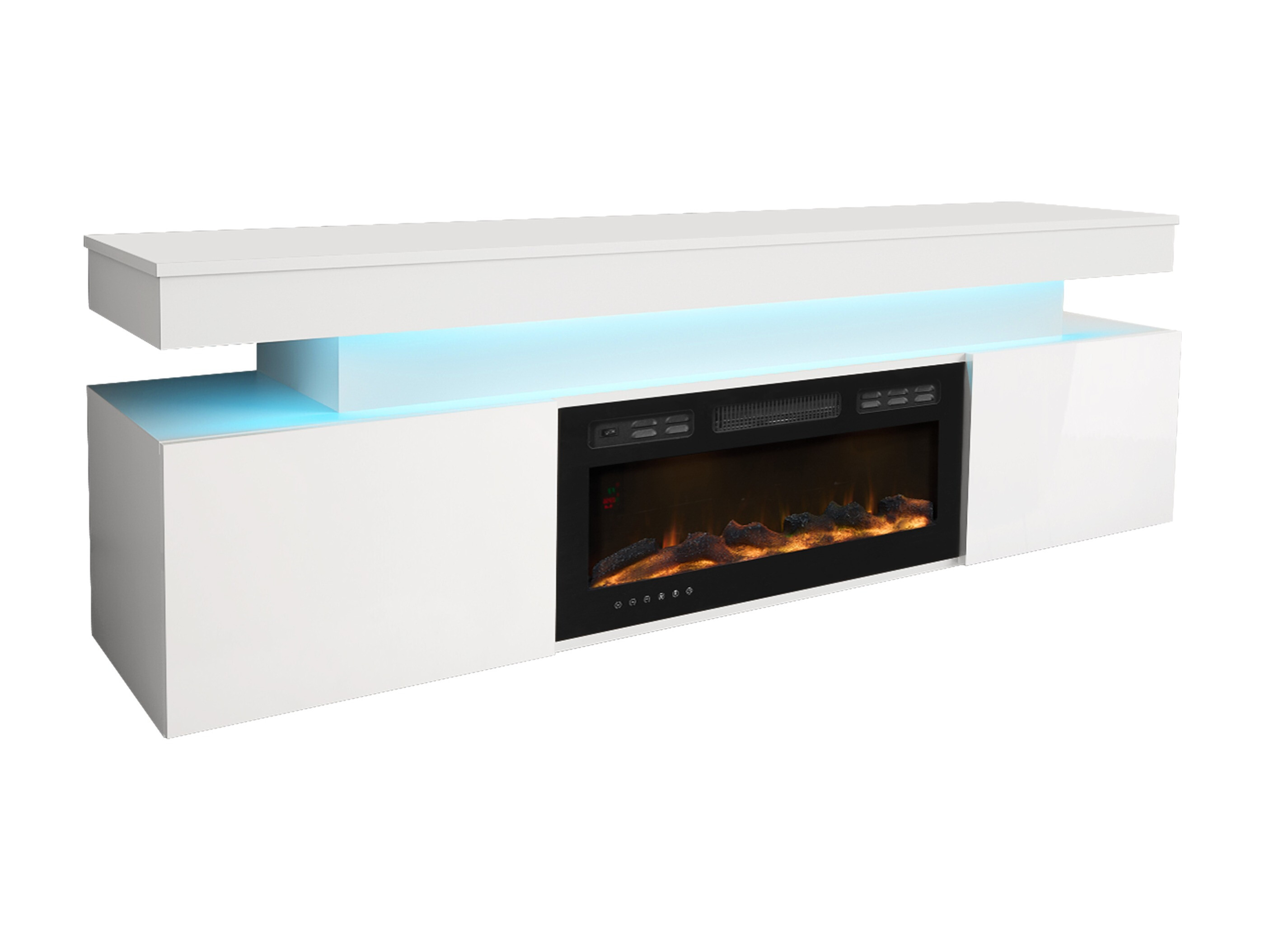 Meuble TV Monfero 104 (Blanc + Blanc brillant)
