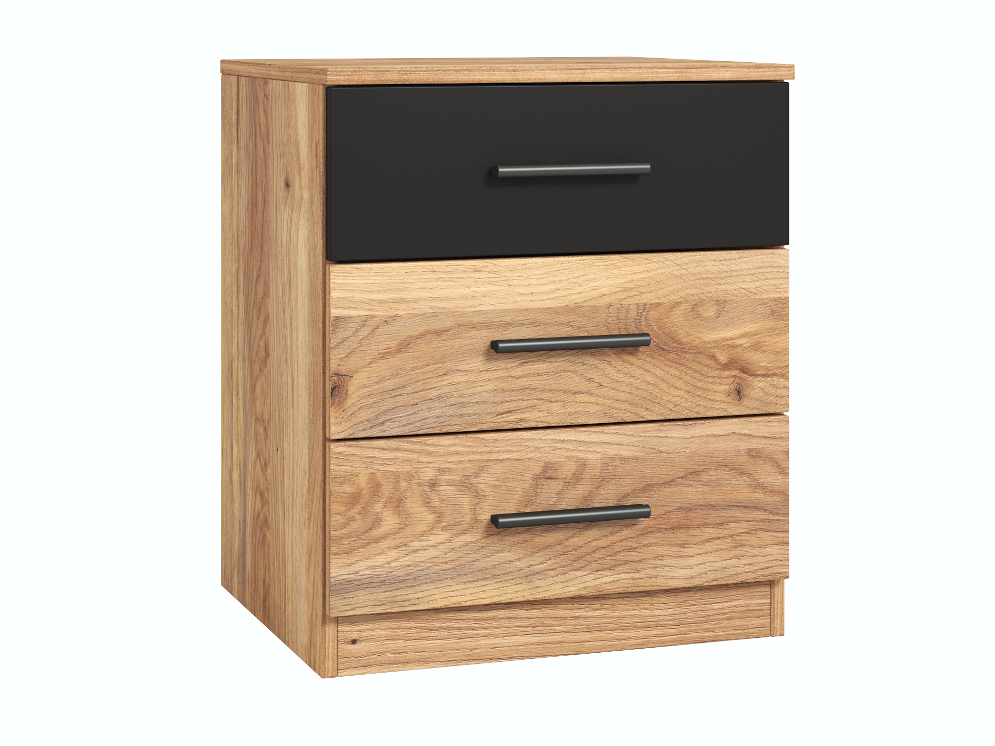 Table de chevet Melvele 100 (Chêne + Noir)