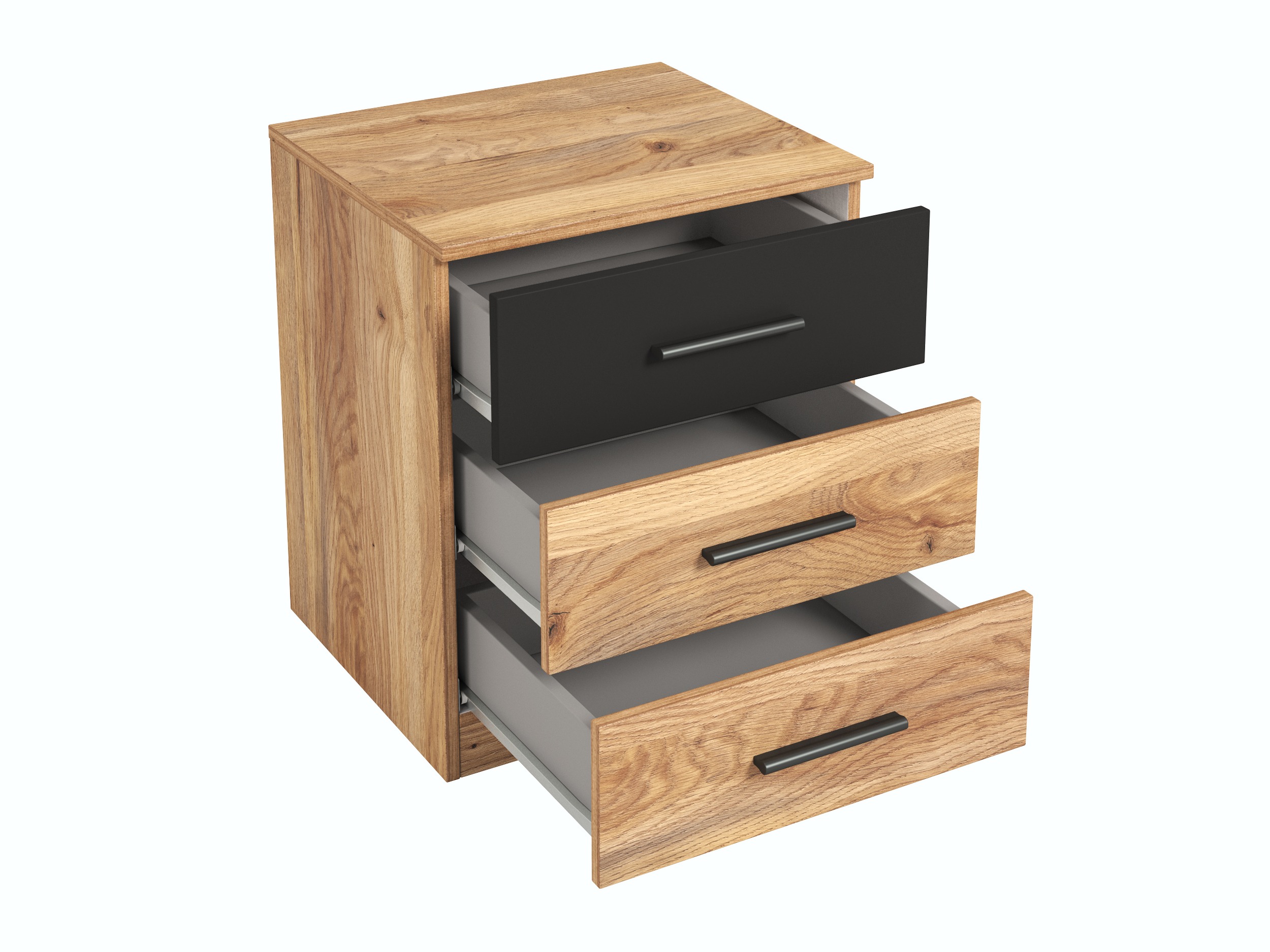 Table de chevet Melvele 100 (Chêne + Noir)