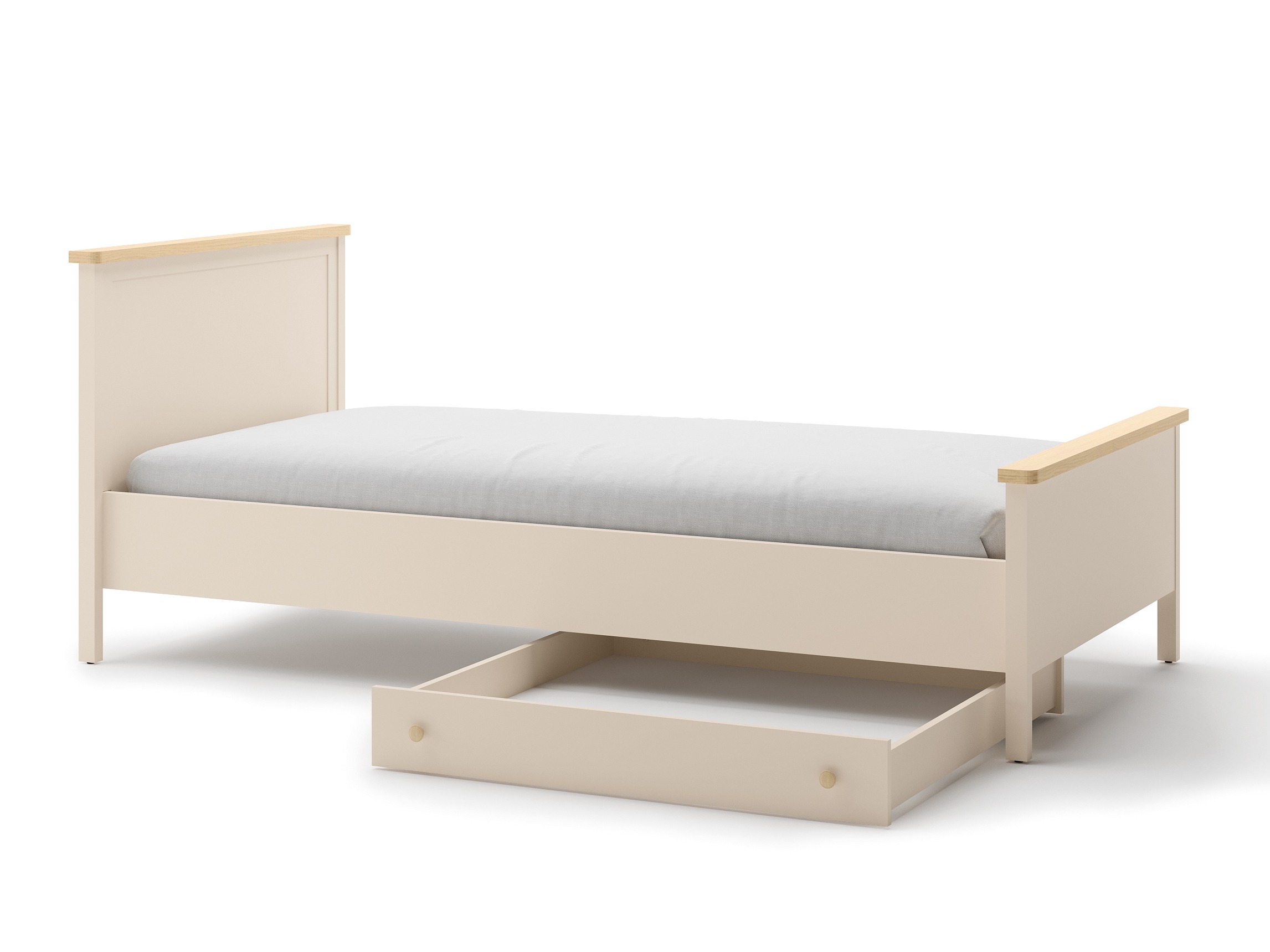 Lit Romelbo 148 (Beige + Chêne)