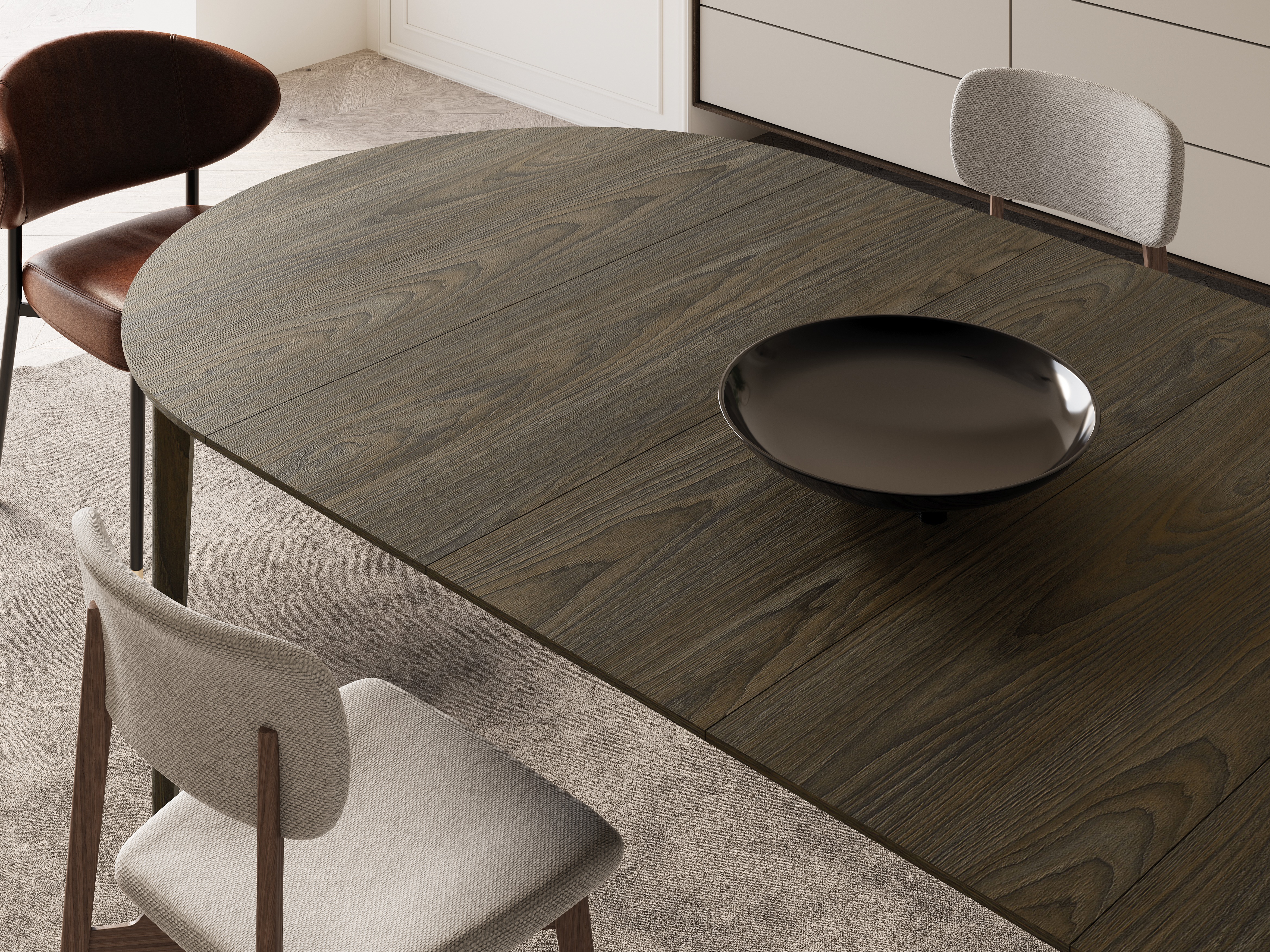 Table Fresno 180 (Chêne foncé)