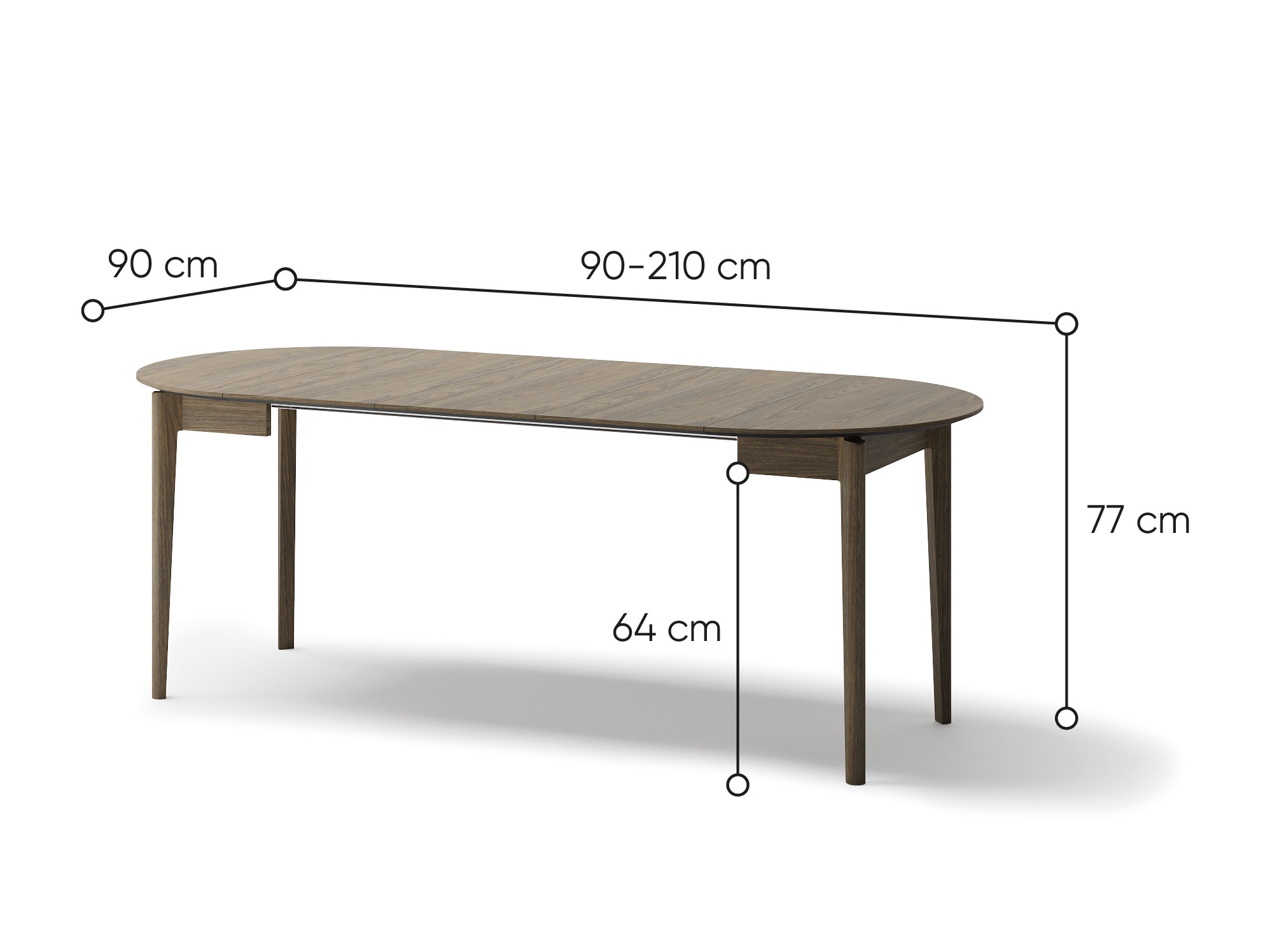Table Fresno 180 (Chêne foncé)