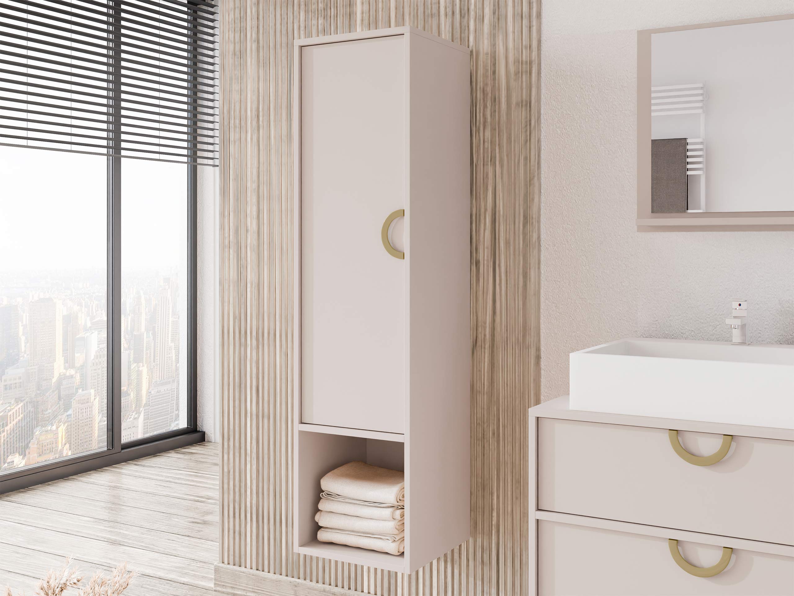 Armoire de salle de bain murale Sodalis (Cachemire)