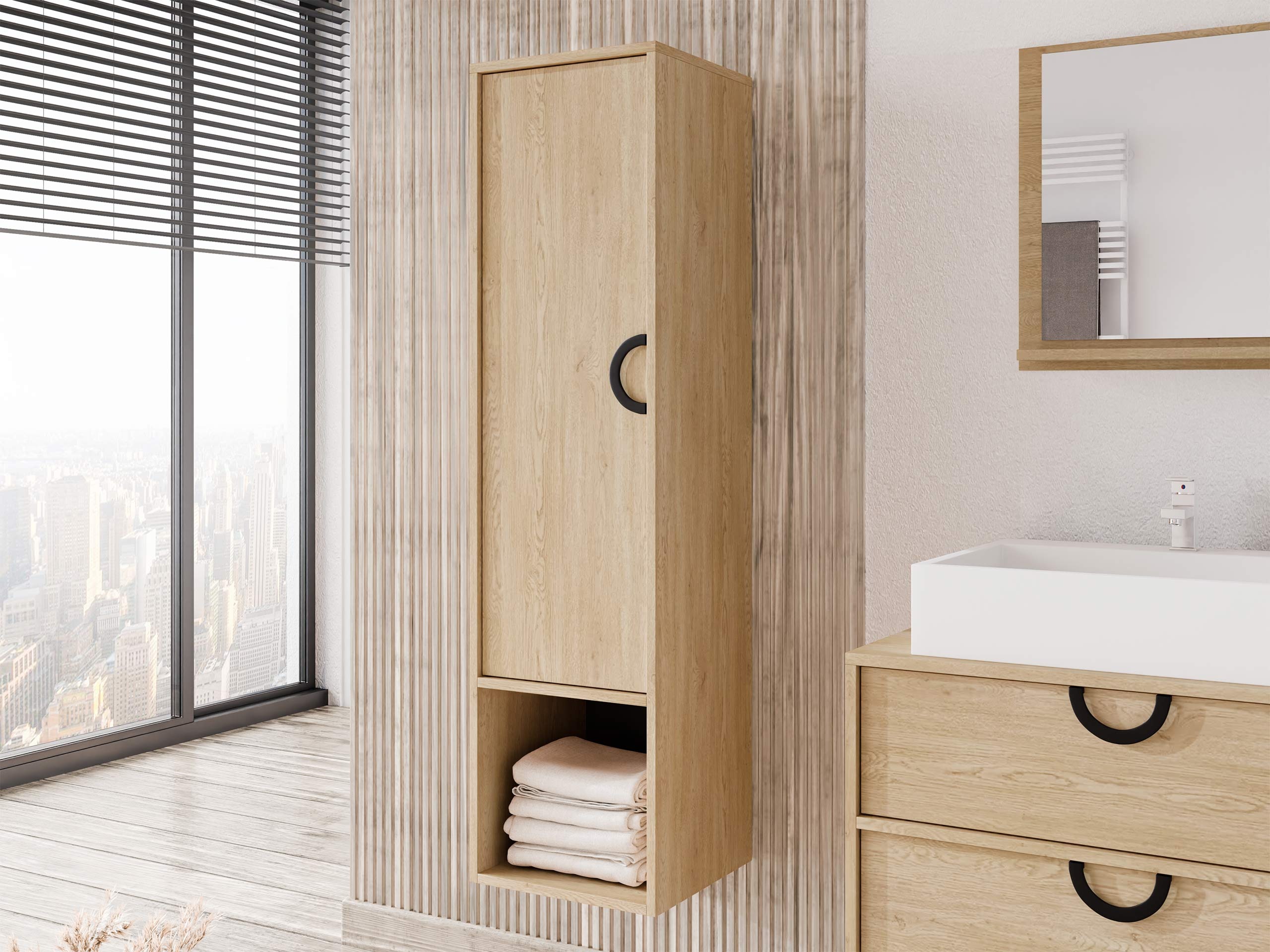 Armoire de salle de bain murale Sodalis (Chêne)