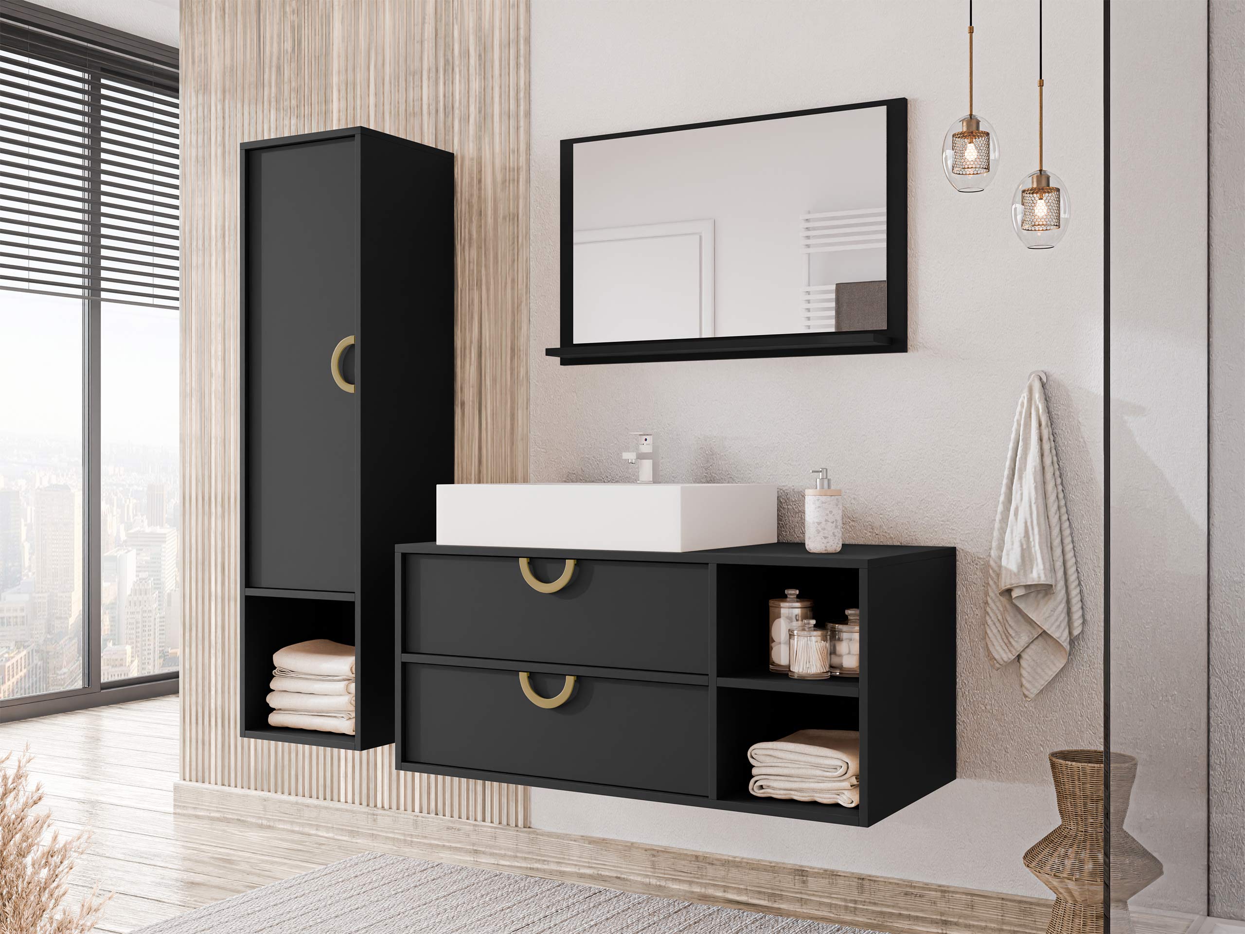 Ensemble de salle de bain Sodalis (Noir)