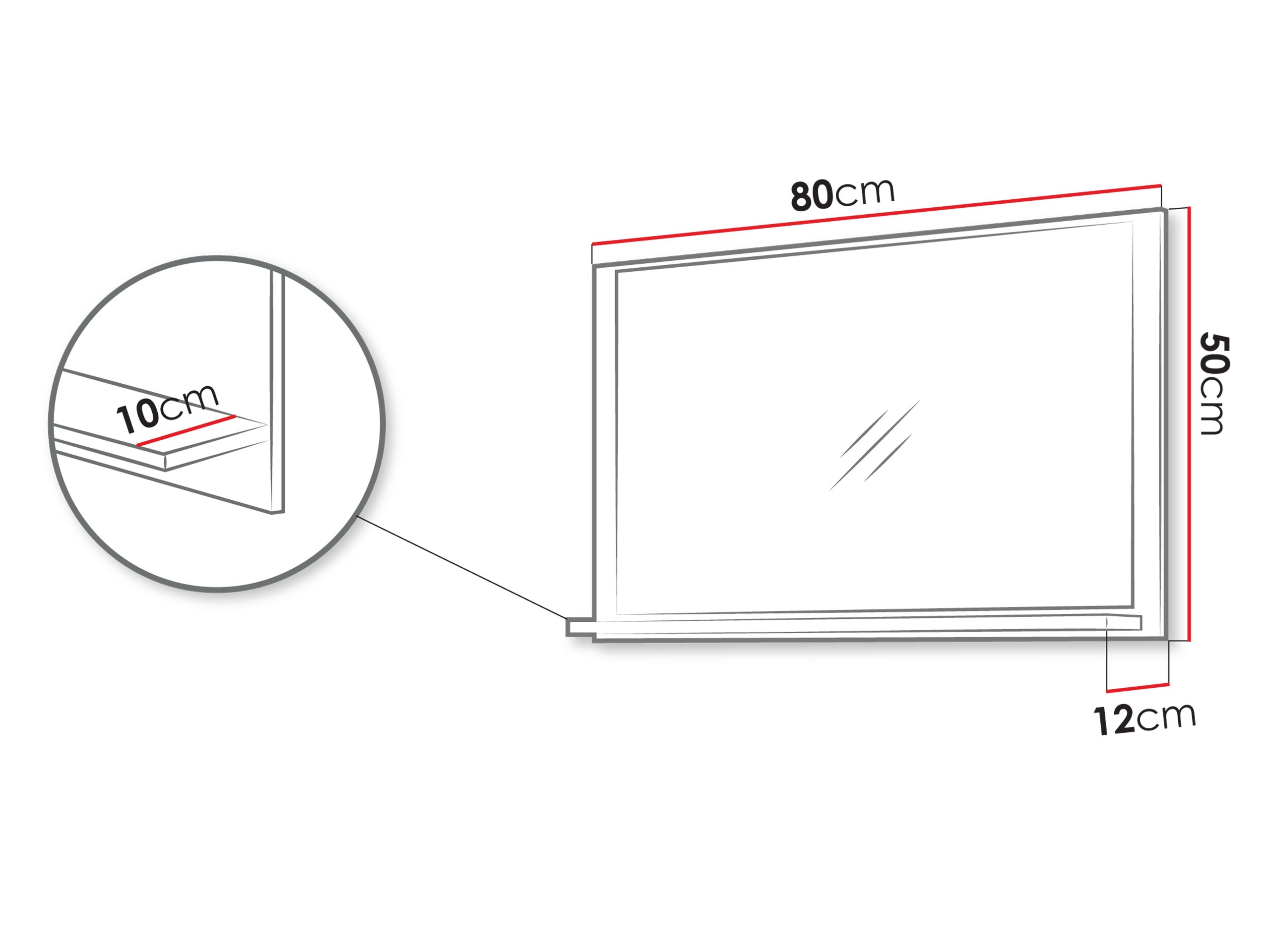 Miroir de salle de bain Sodalis (Cachemire)