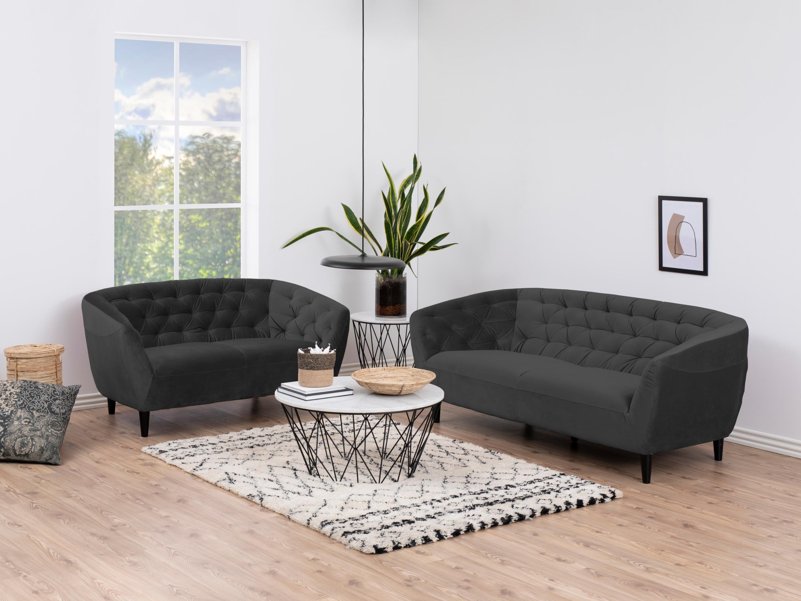 Canapé Chesterfield Norsica 260 (Gris foncé)