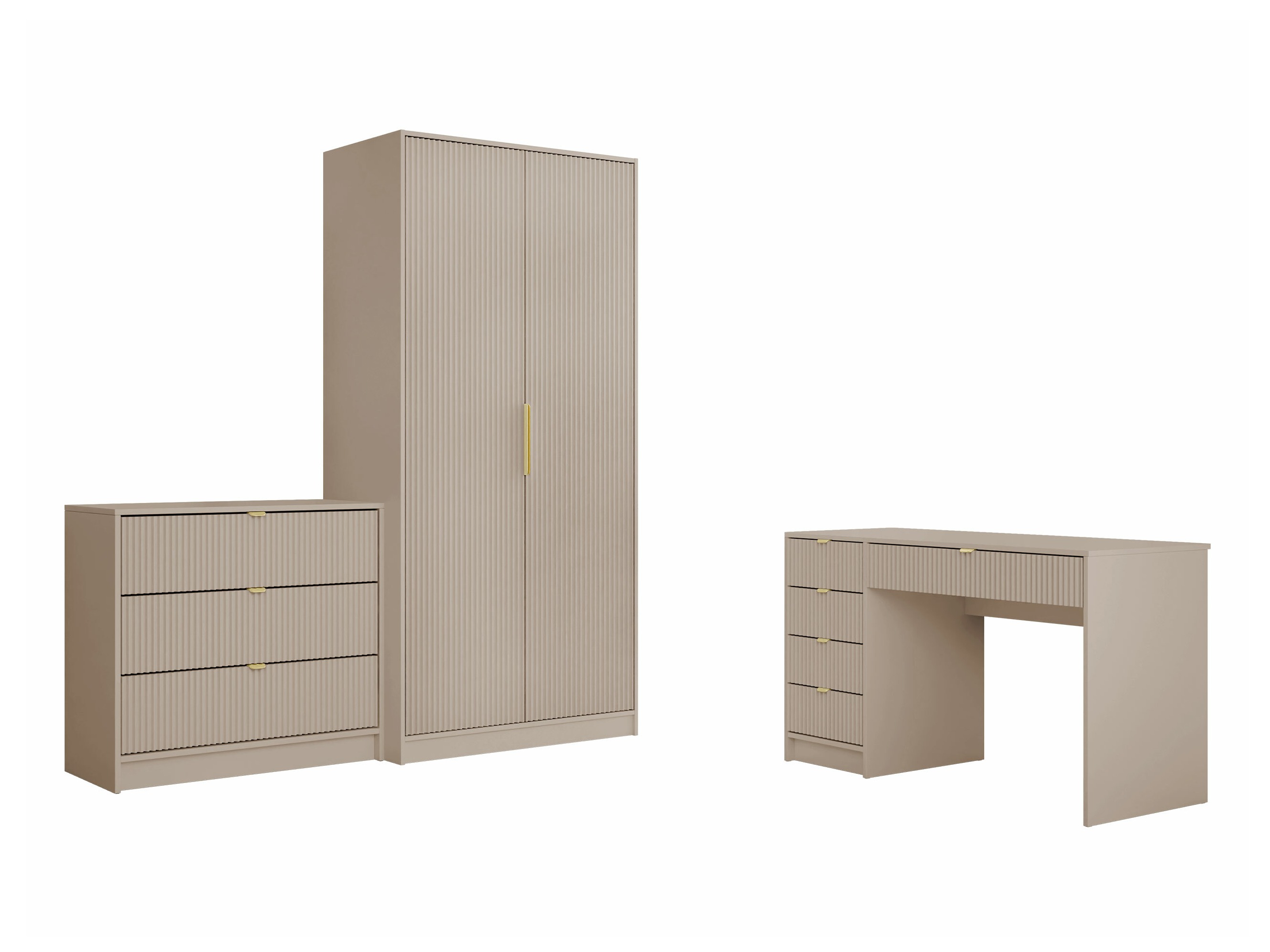 Ensemble de bureau à domicile Comfivo Larmire 123 (Beige)