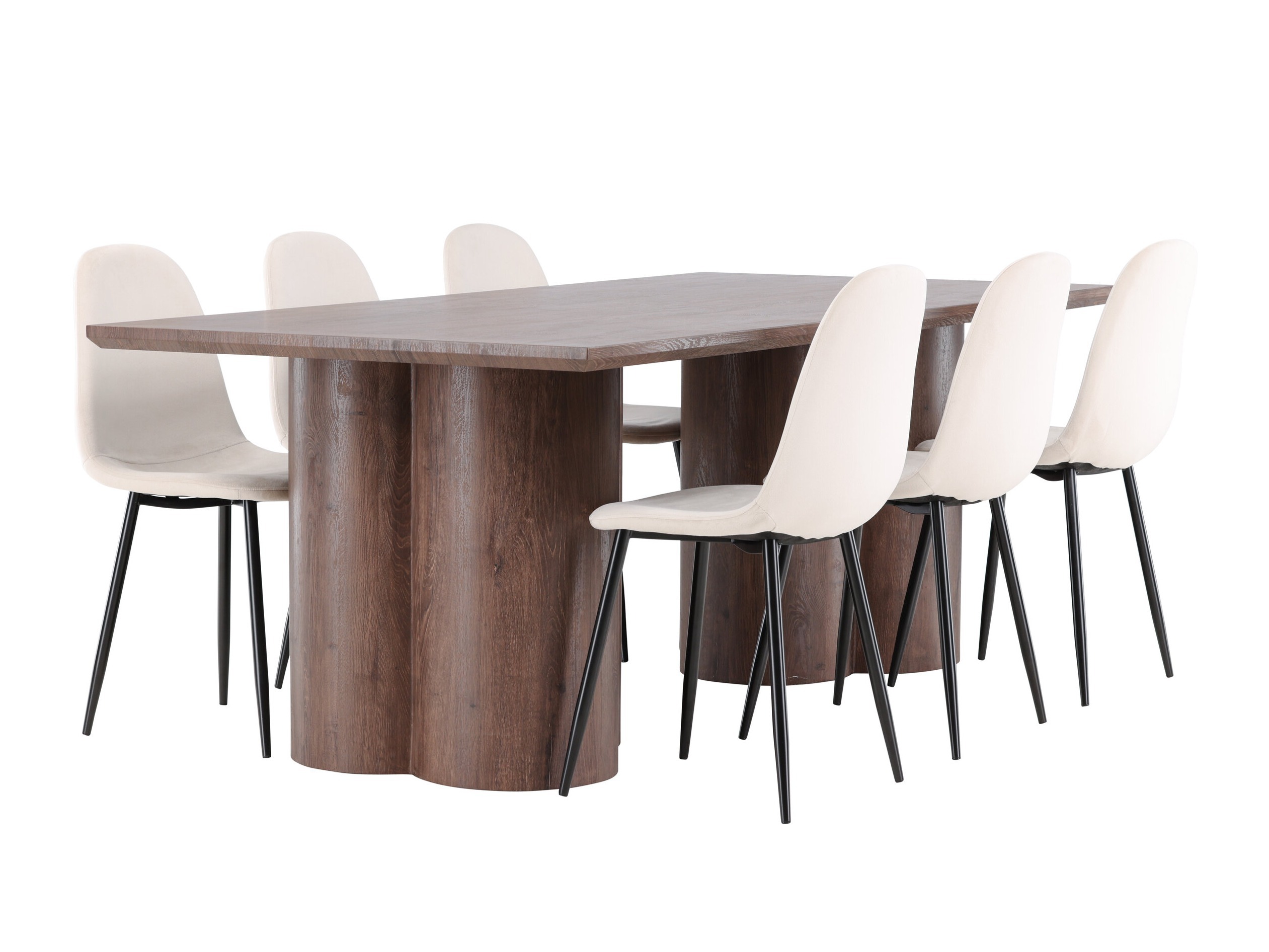 Salle à manger complète Dallas 4959 (Beige + Noir)