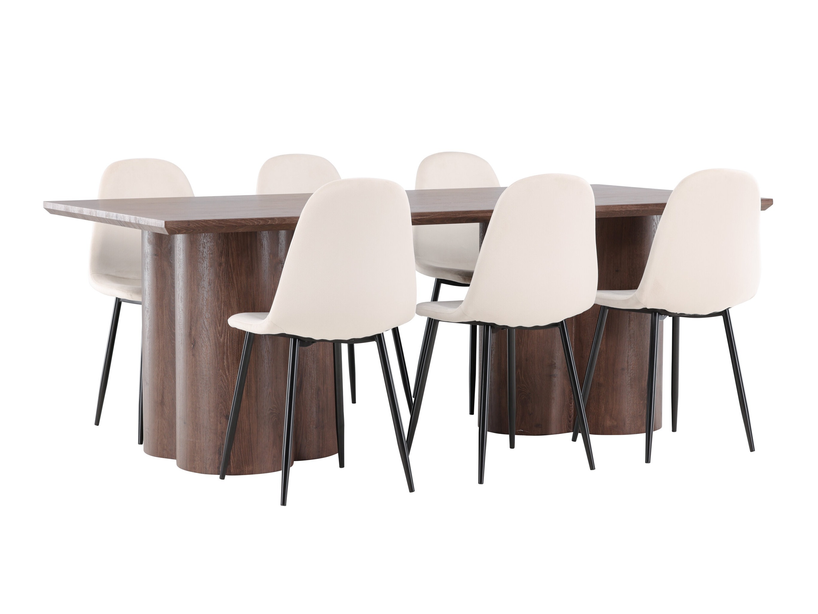 Salle à manger complète Dallas 4959 (Beige + Noir)