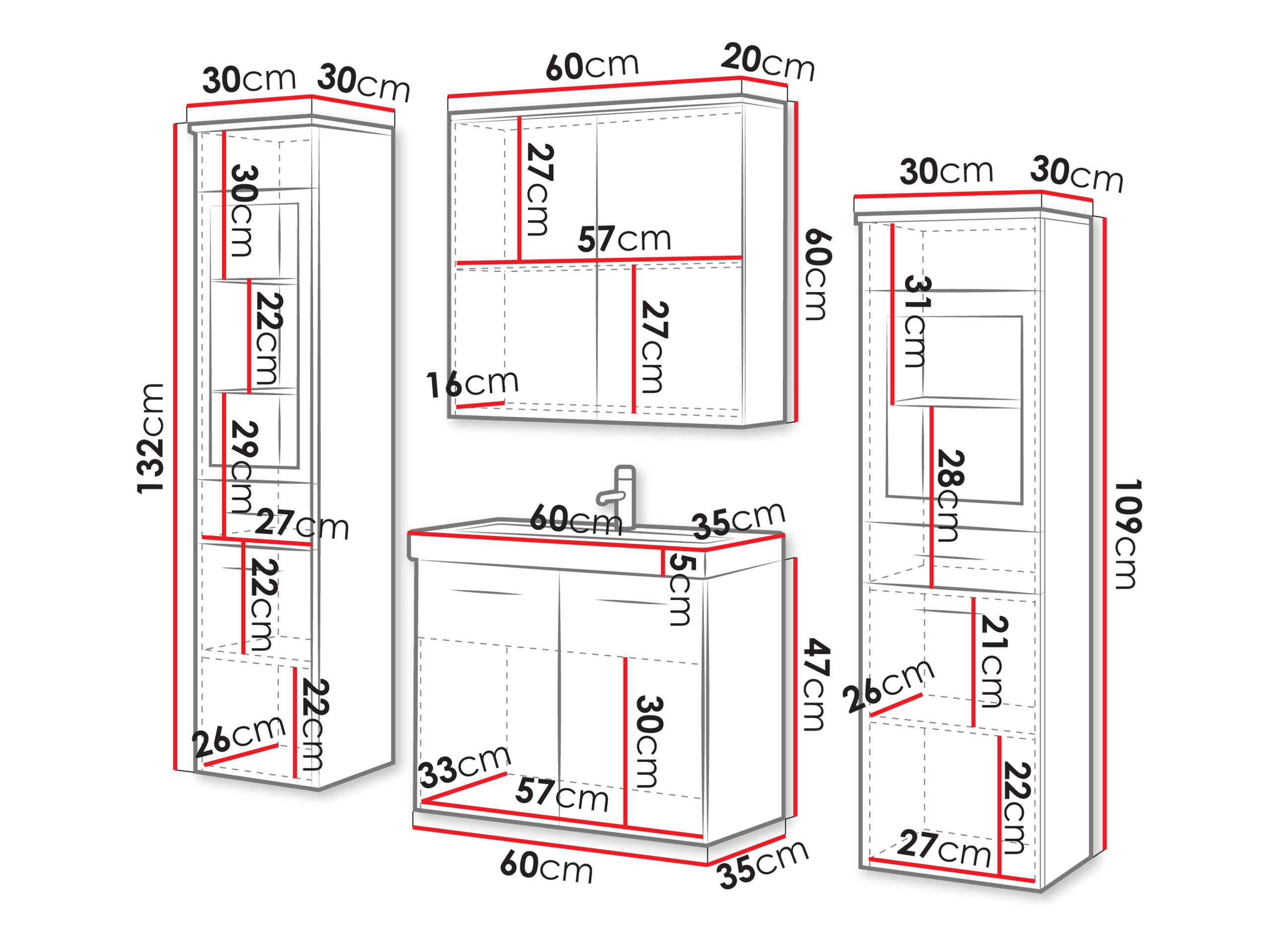 Ensemble de salle de bain Sarasota 140 (Cachemire)