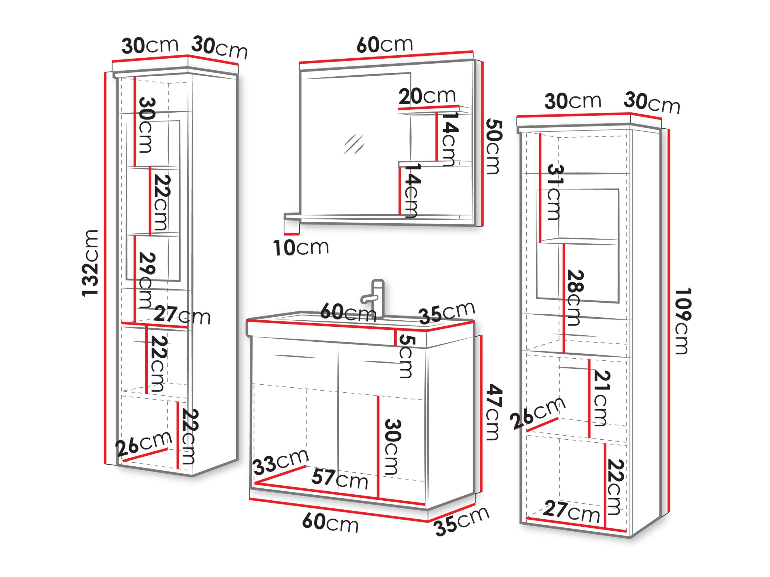 Ensemble de salle de bain Sarasota 141 (Cachemire)