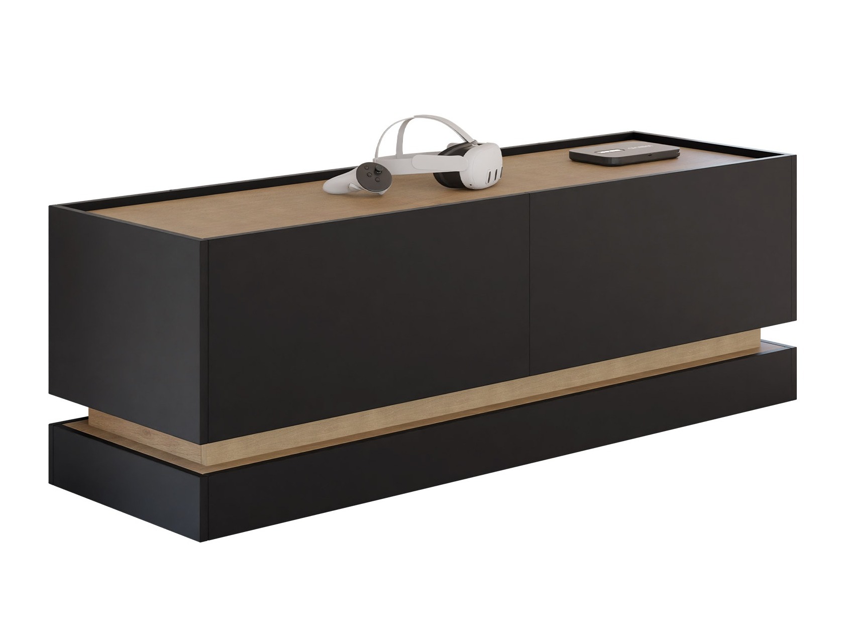 Meuble TV Comfivo Dalvenu 105 (Noir + Chêne)