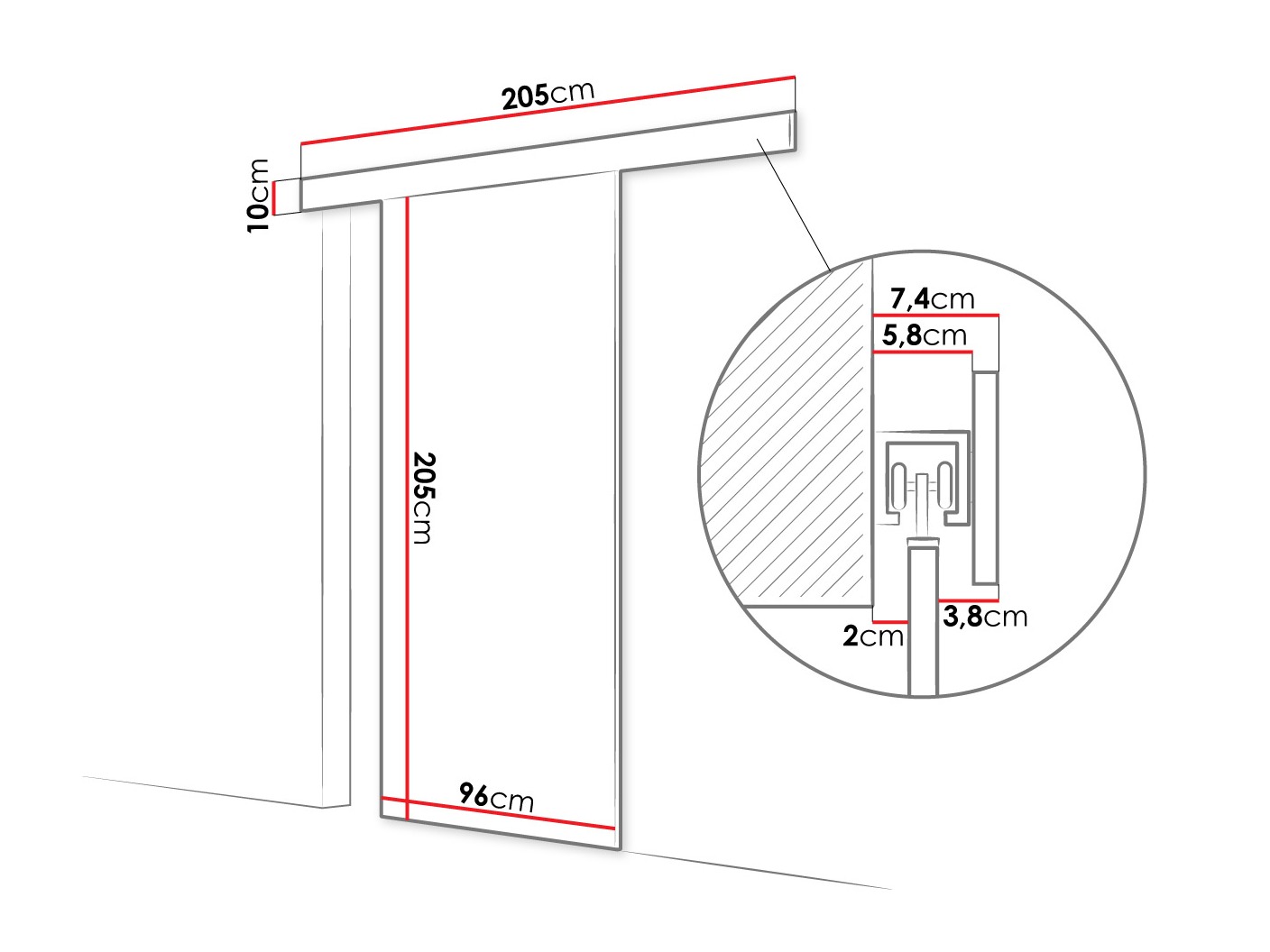 Porte coulissante Closico 178 (Cachemire)
