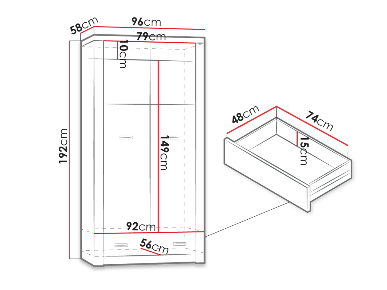 Armoire Serfeno 100 (Chêne sombre)