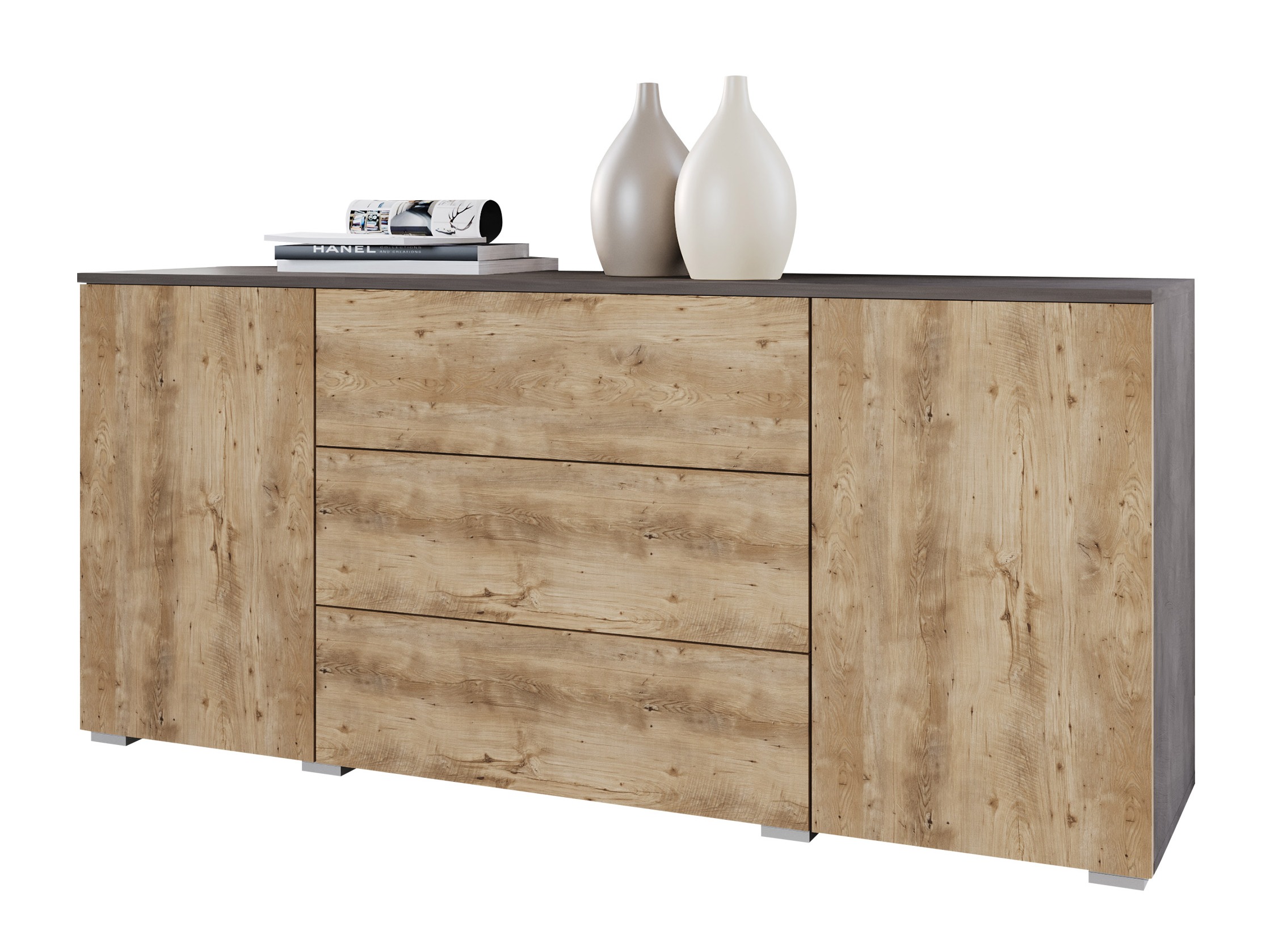 Commode Sarasota 129 (Matera gris + Châtaigne)