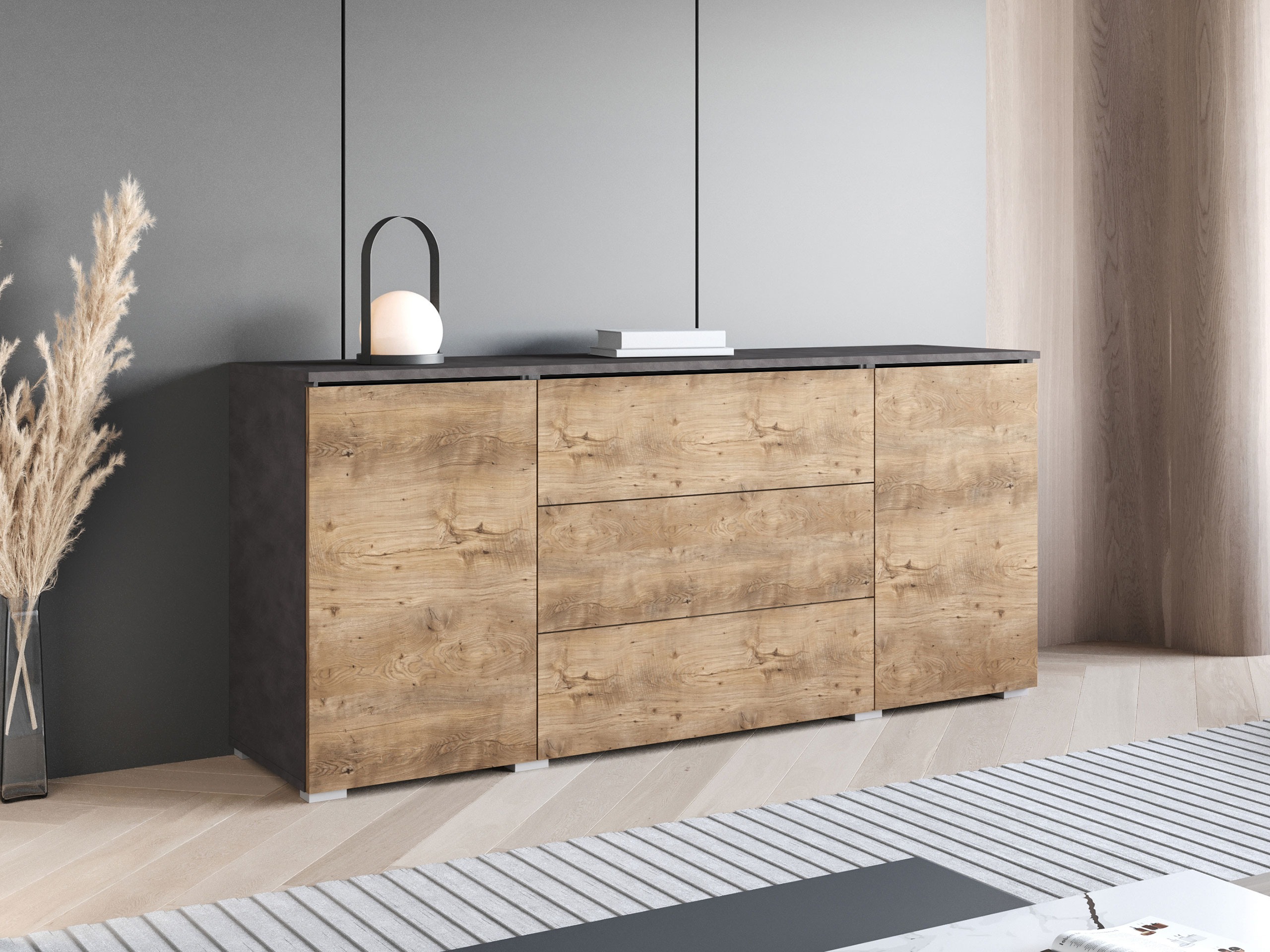 Commode Sarasota 142 (Matera gris + Châtaigne)