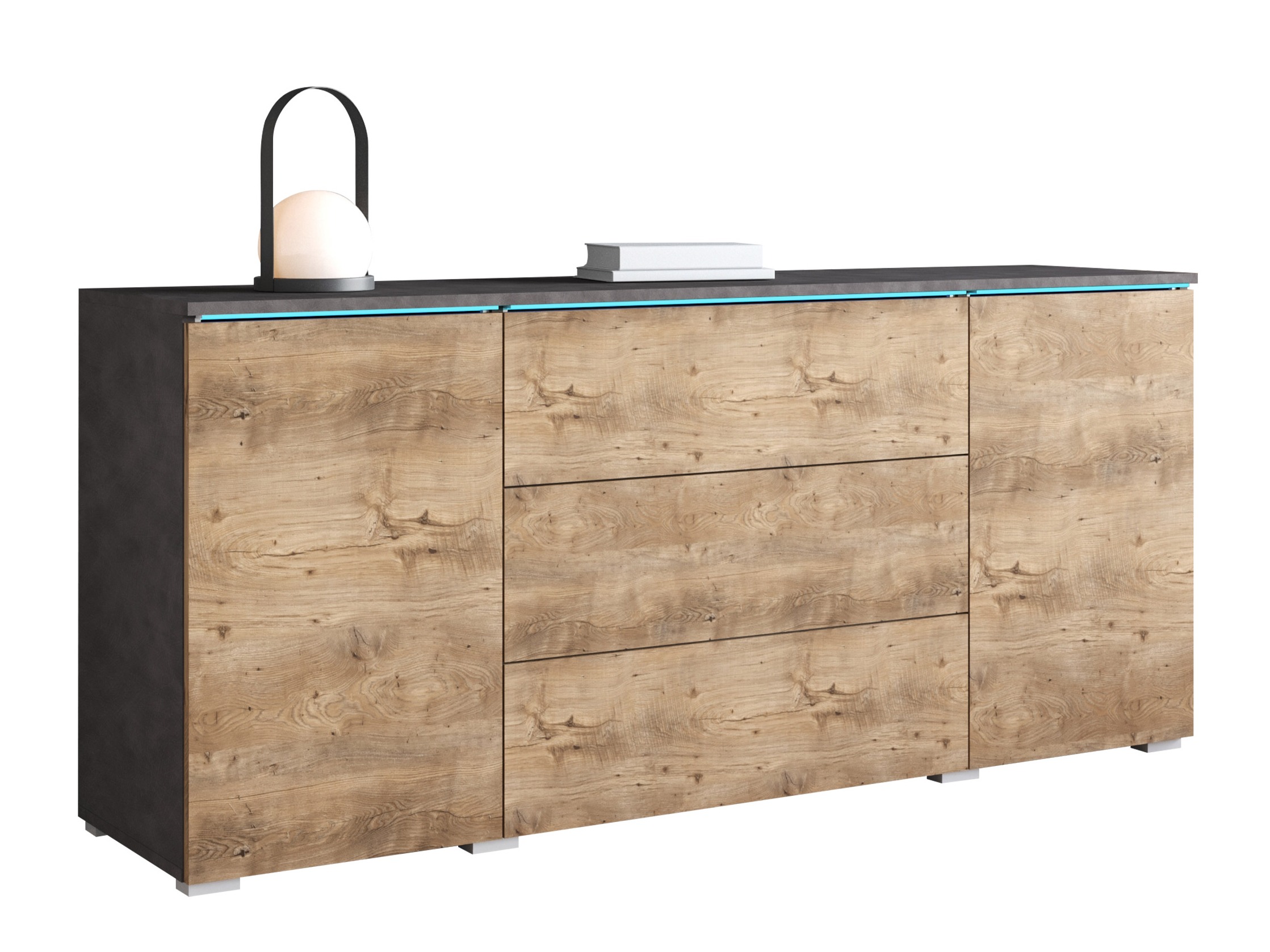 Commode Sarasota 142 (Matera gris + Châtaigne)