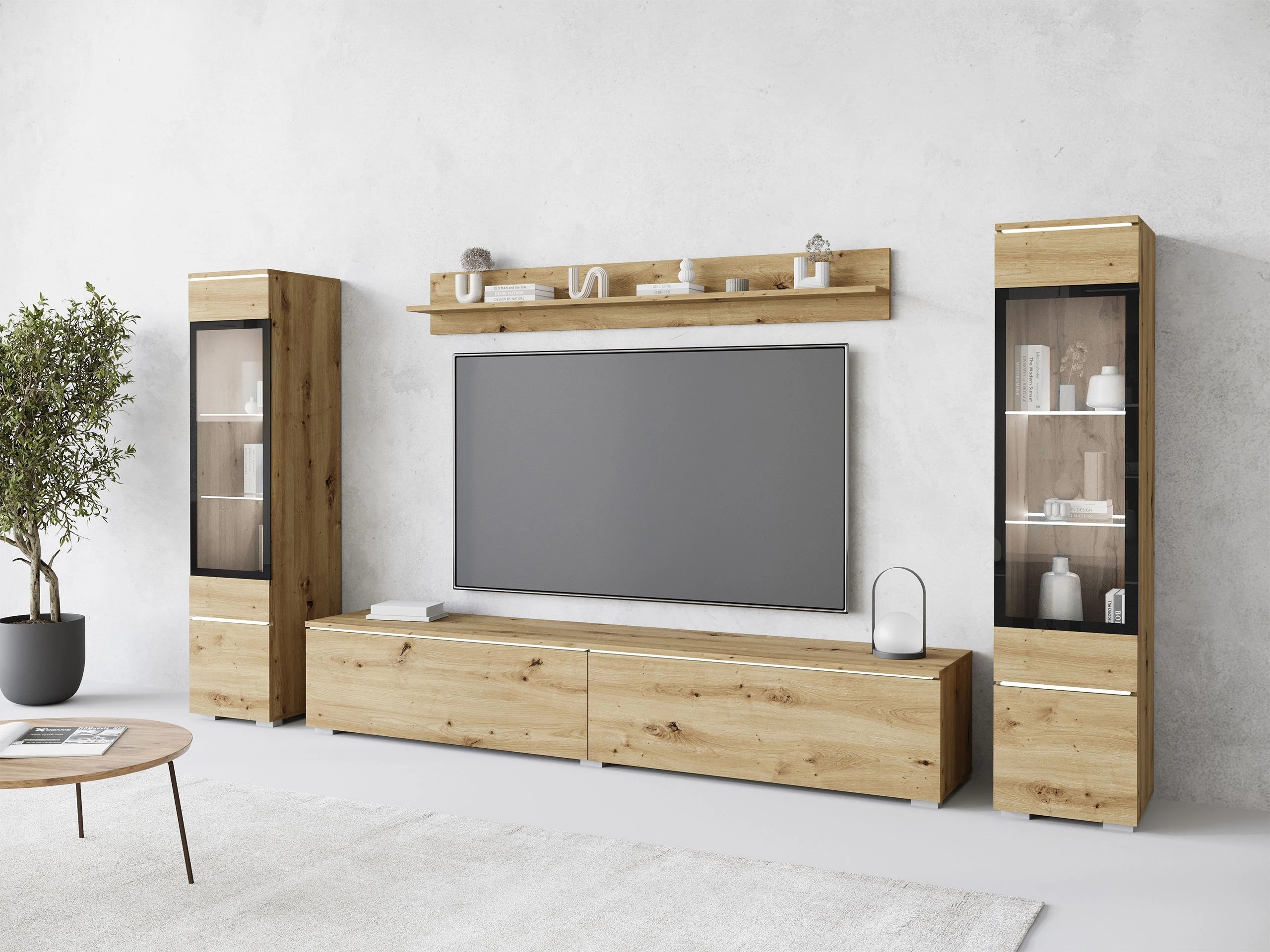 Ensemble de salon Mirfivo 101 (Chêne Artisan)