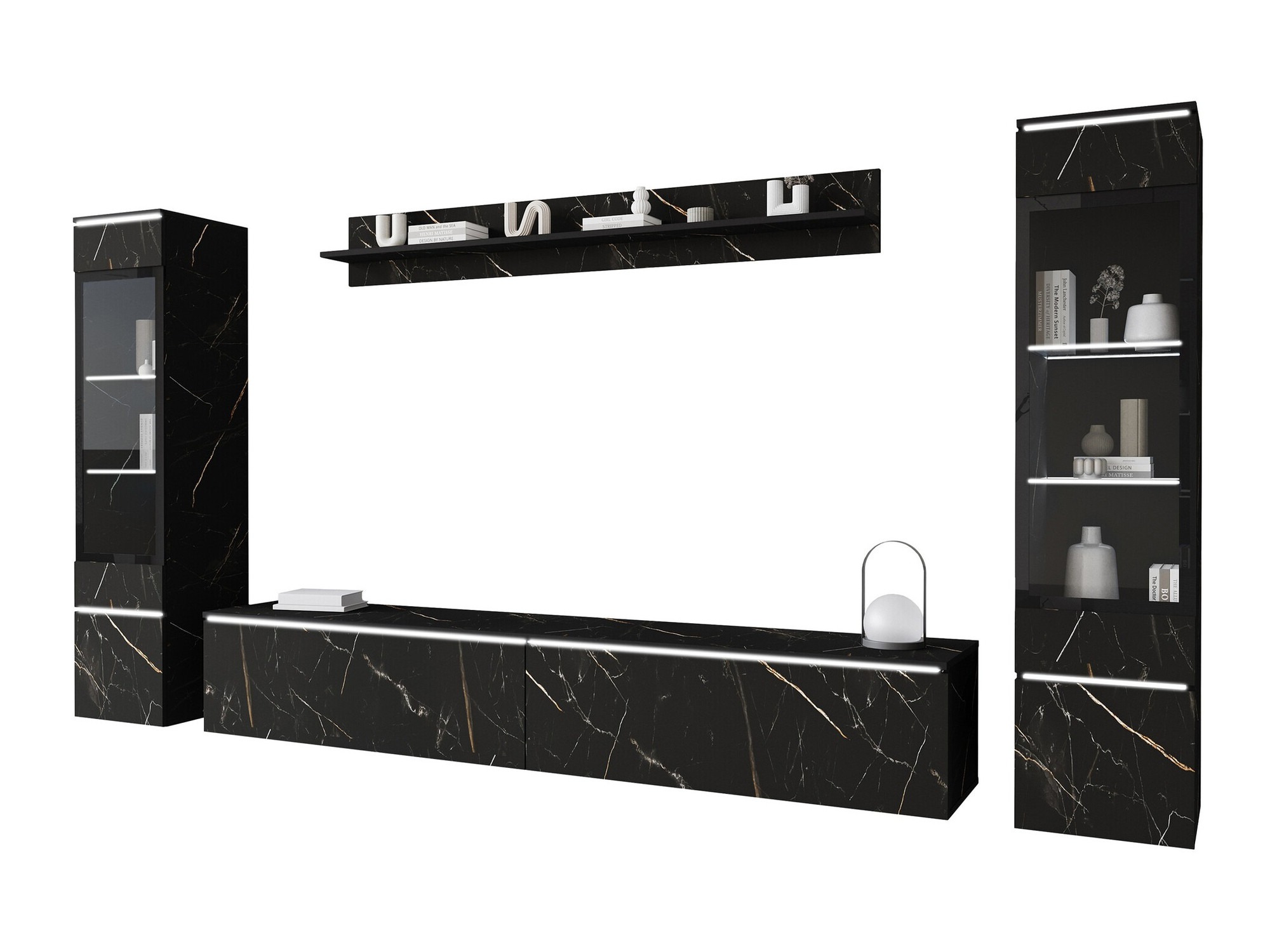 Ensemble de salon Mirfivo 101 (Marbre noir)