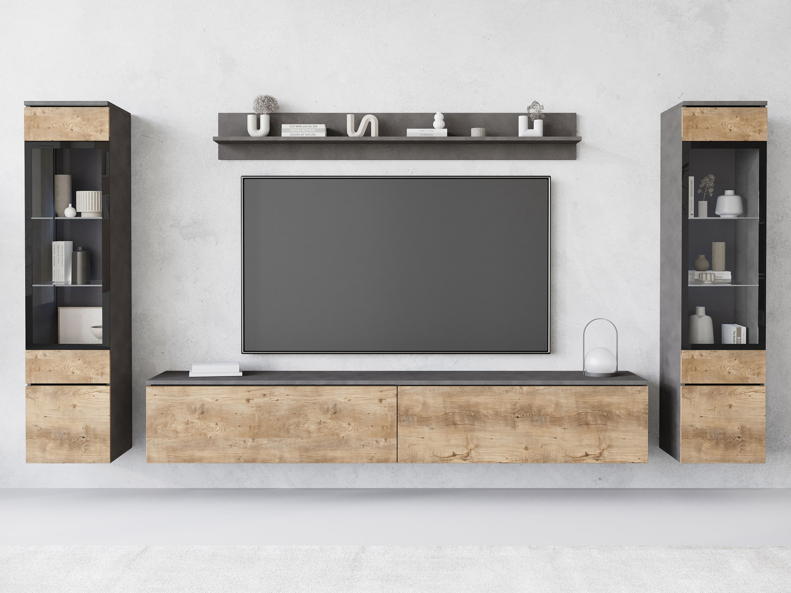 Ensemble de salon Mirfivo 101 (Matera gris + Châtaigne)