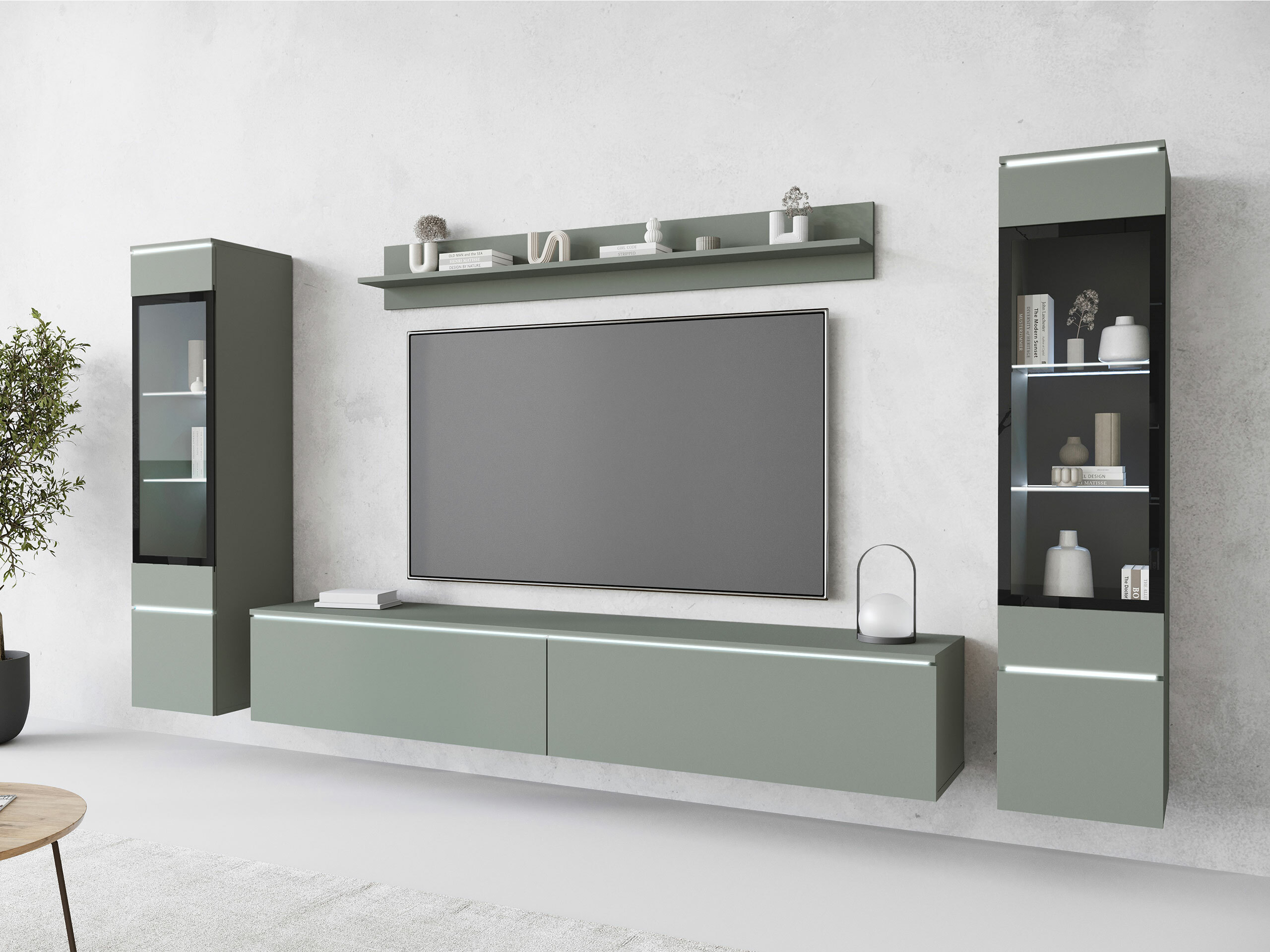 Ensemble de salon Mirfivo 101 (Vert poussiéreux)
