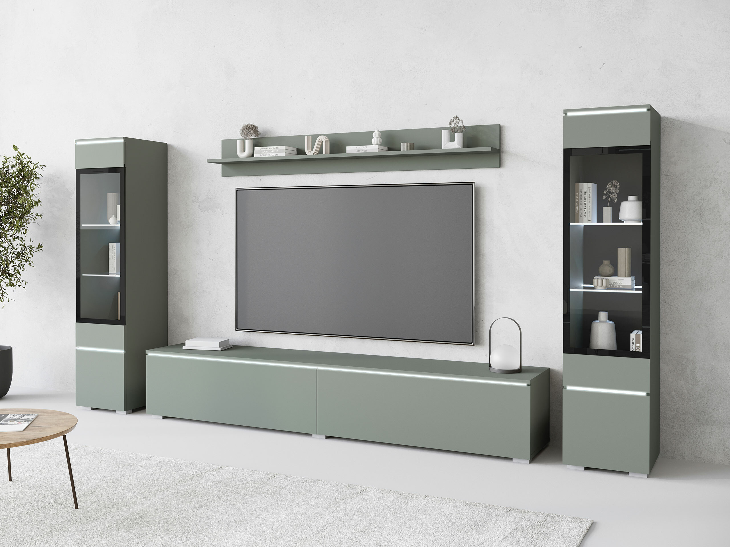 Ensemble de salon Mirfivo 101 (Vert poussiéreux)