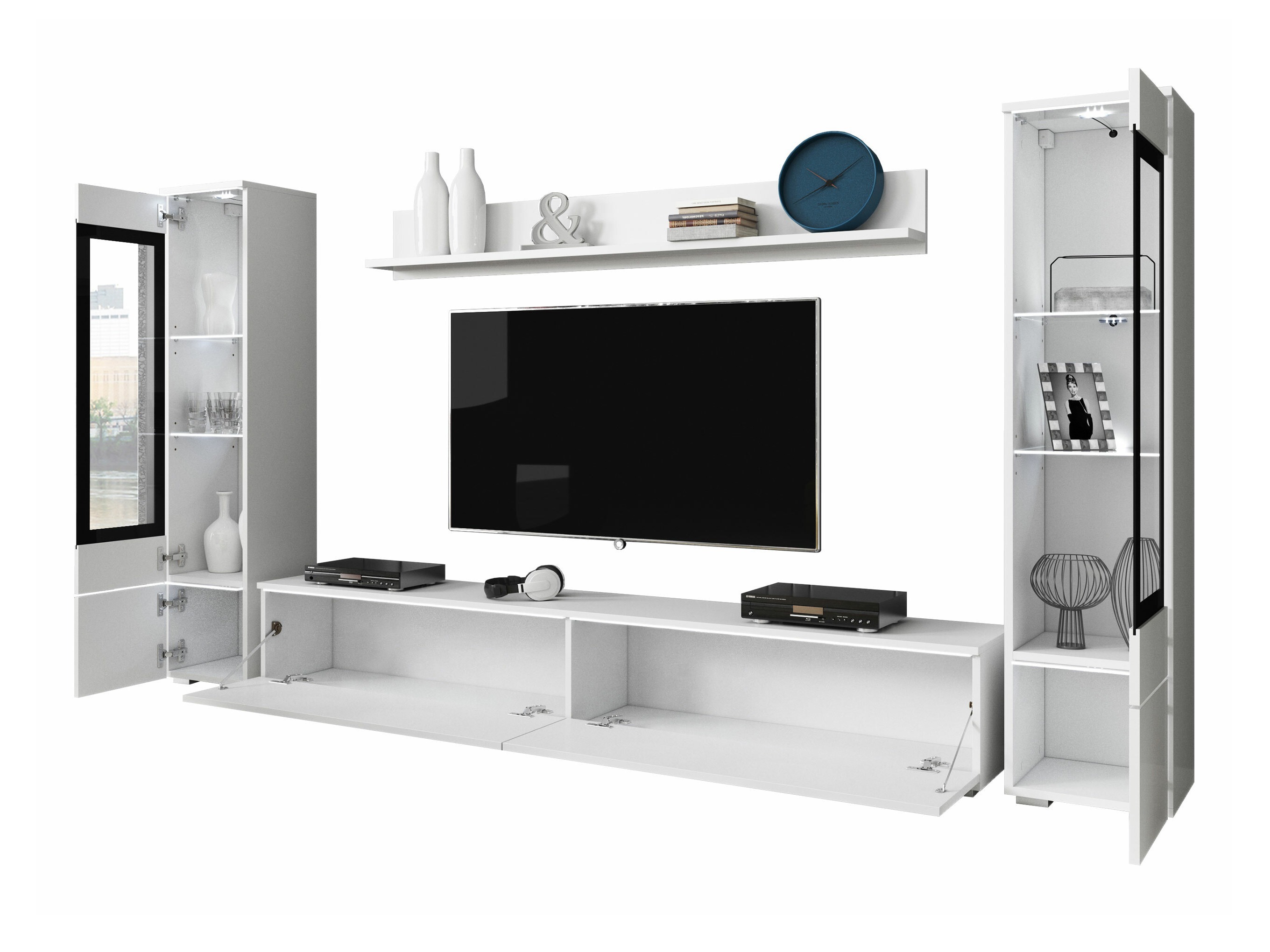 Ensemble de salon Sarasota 126 (Blanc + Blanc brillant)