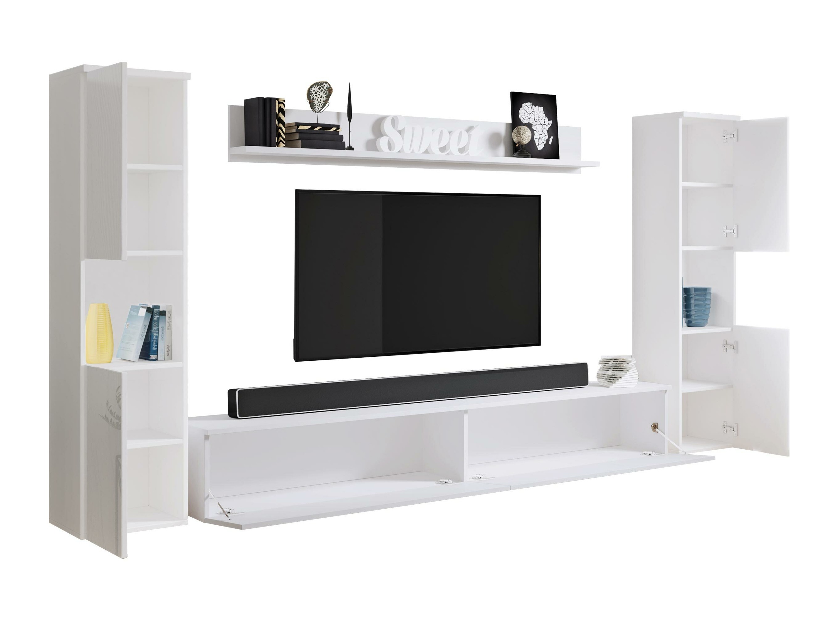 Ensemble de salon Sarasota 131 (Blanc + Blanc brillant)