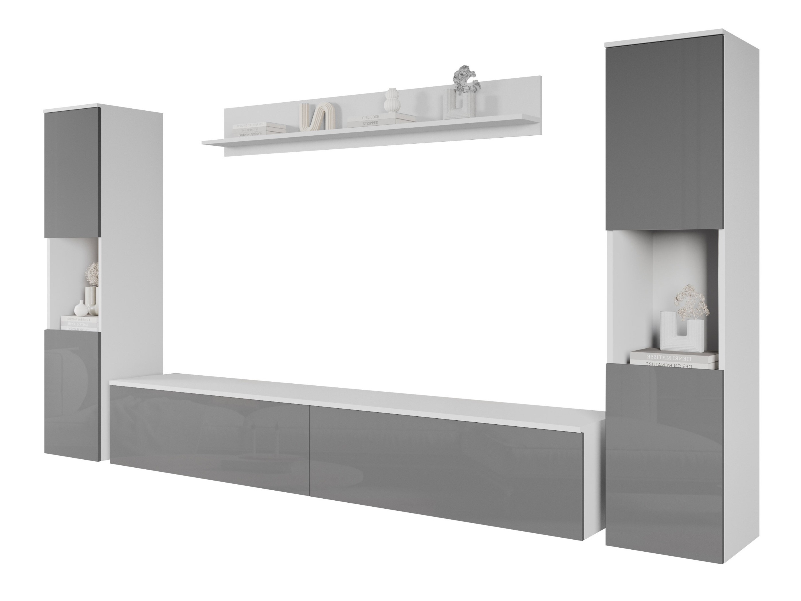 Ensemble de salon Sarasota 131 (Blanc + Gris brillant)