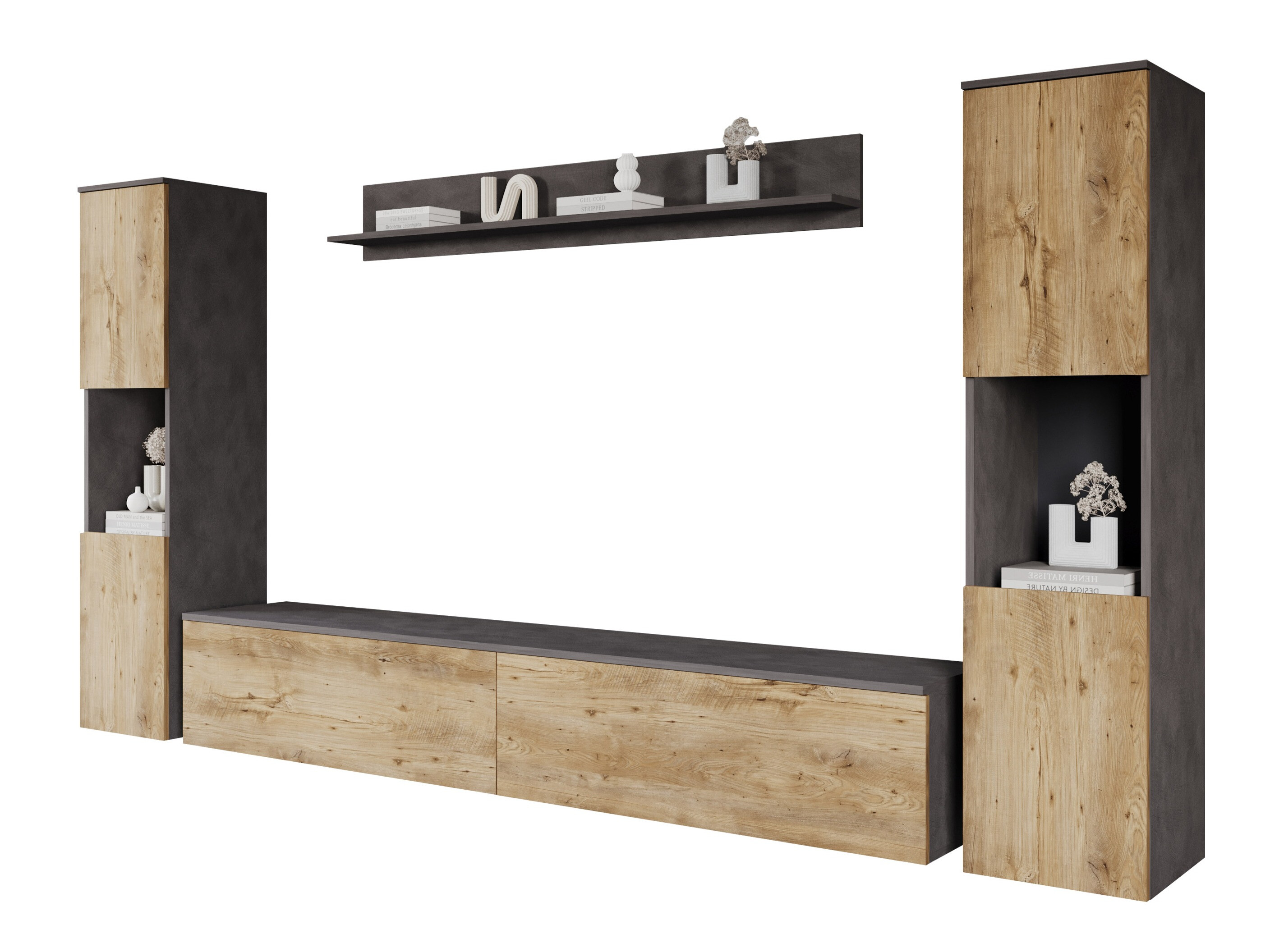 Ensemble de salon Sarasota 131 (Matera gris + Châtaigne)