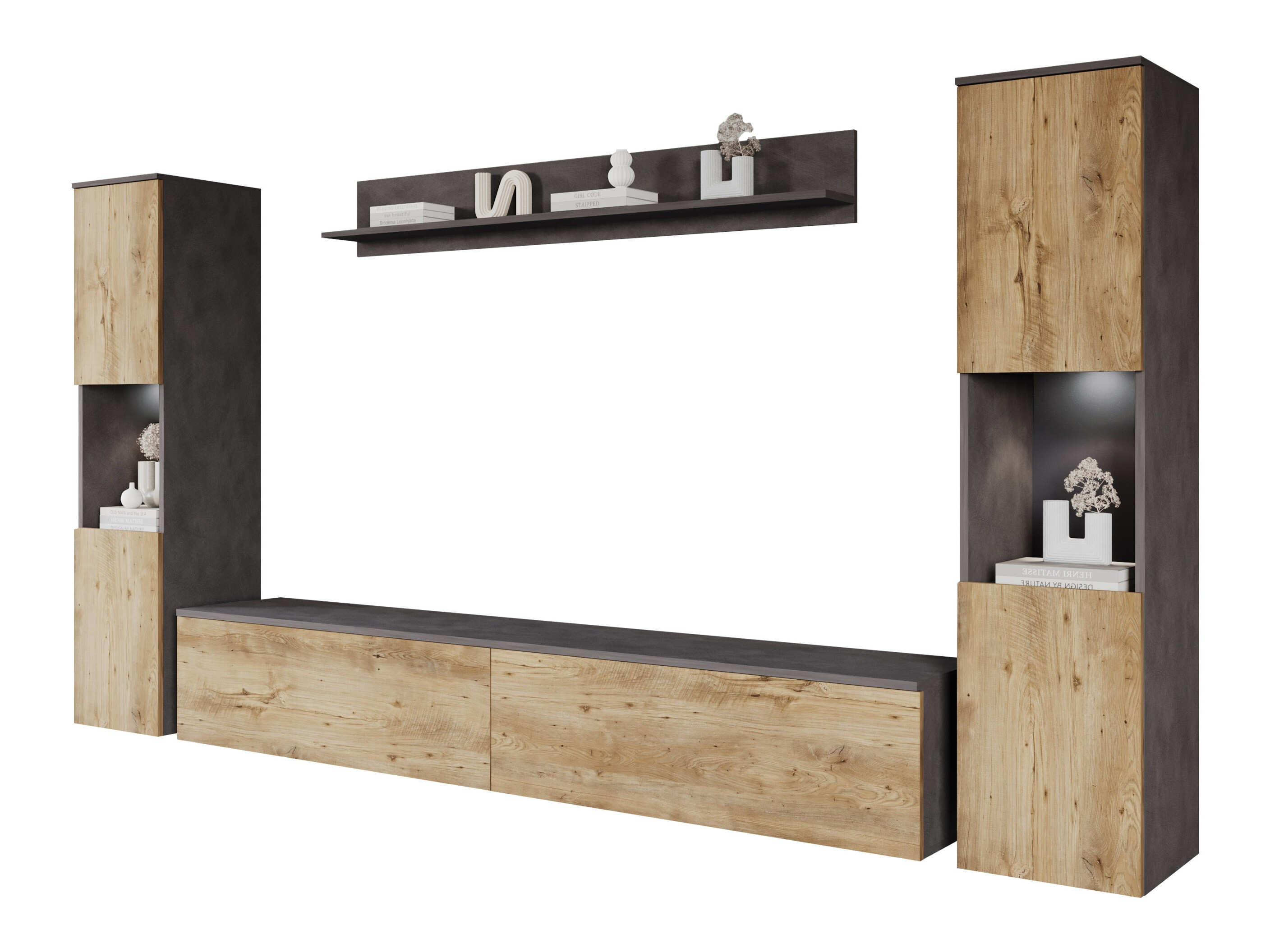 Ensemble de salon Sarasota 131 (Matera gris + Châtaigne)