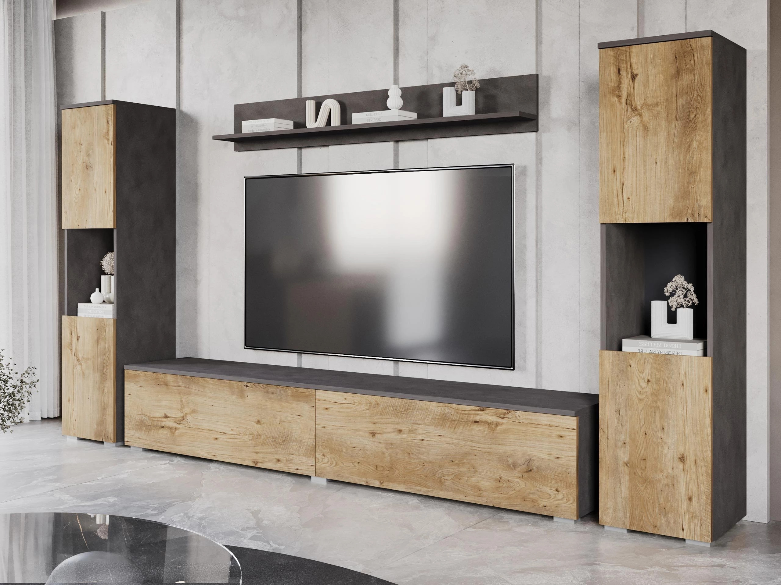 Ensemble de salon Sarasota 131 (Matera gris + Châtaigne)